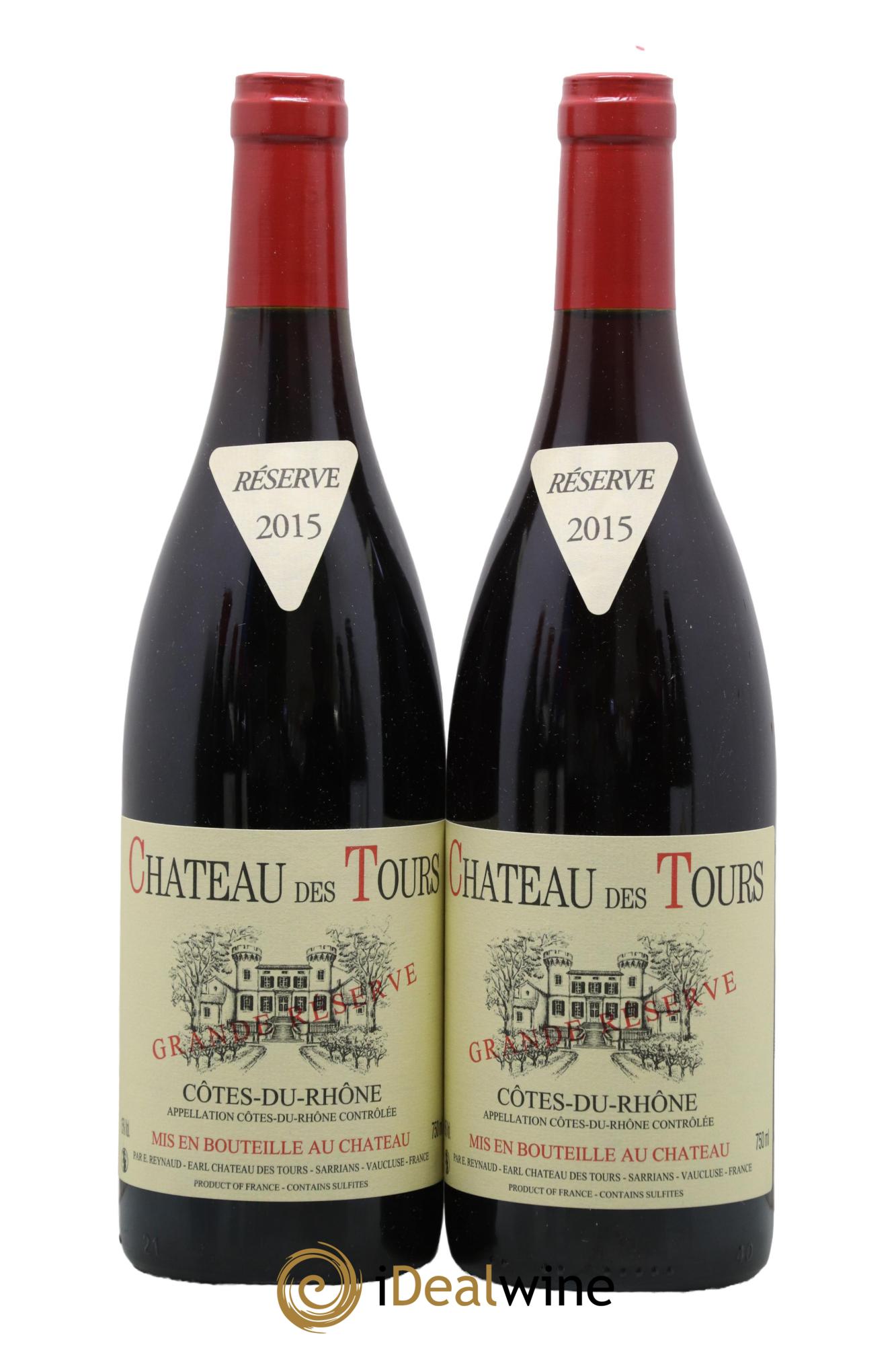 Côtes-du-Rhône Château des Tours Grande Réserve Emmanuel Reynaud 2015 - Lot de 2 bouteilles - 0