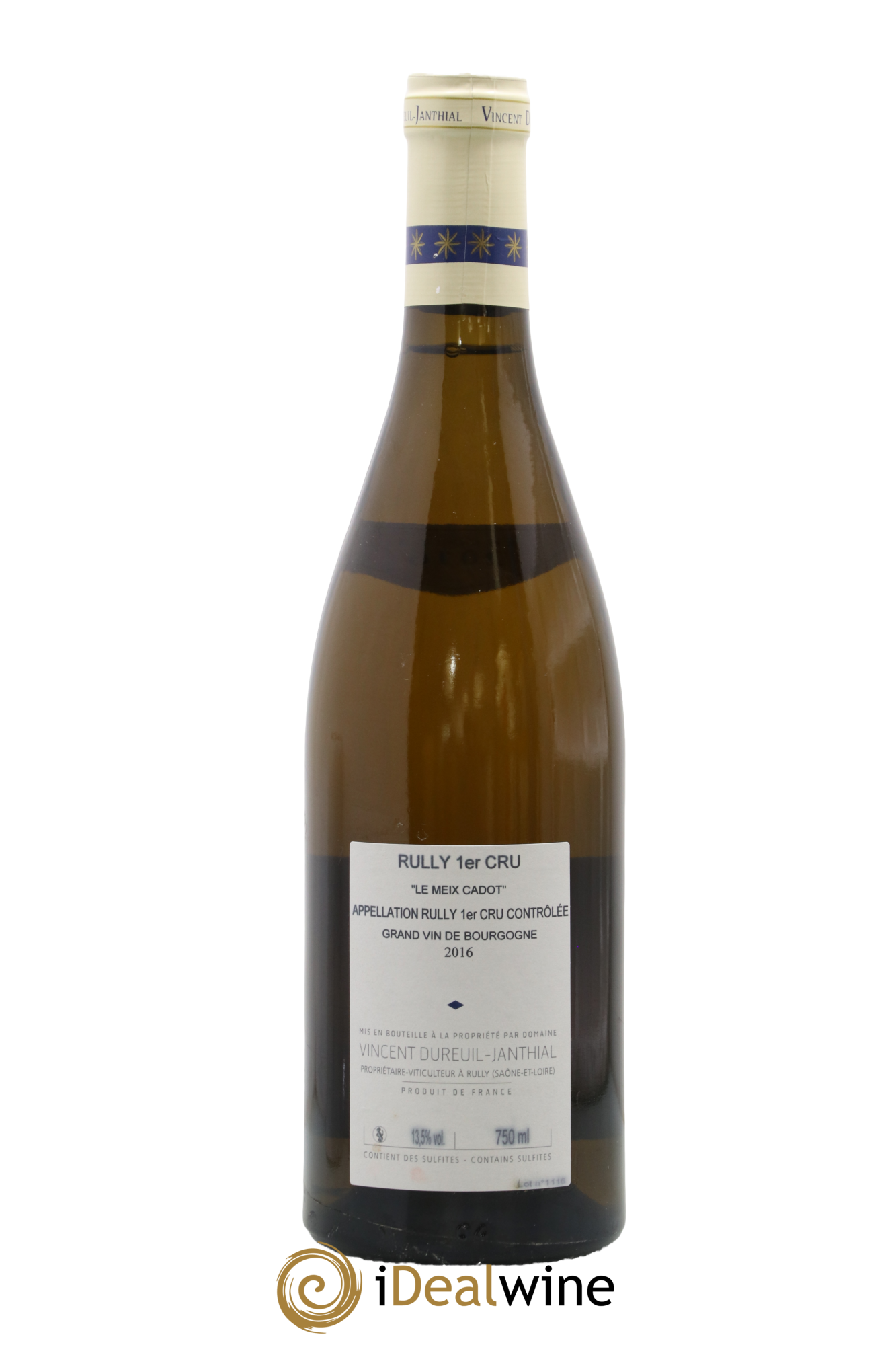 Rully 1er Cru Le Meix Cadot Vieilles Vignes Vincent Dureuil-Janthial 2016 - Lot de 1 bouteille - 1