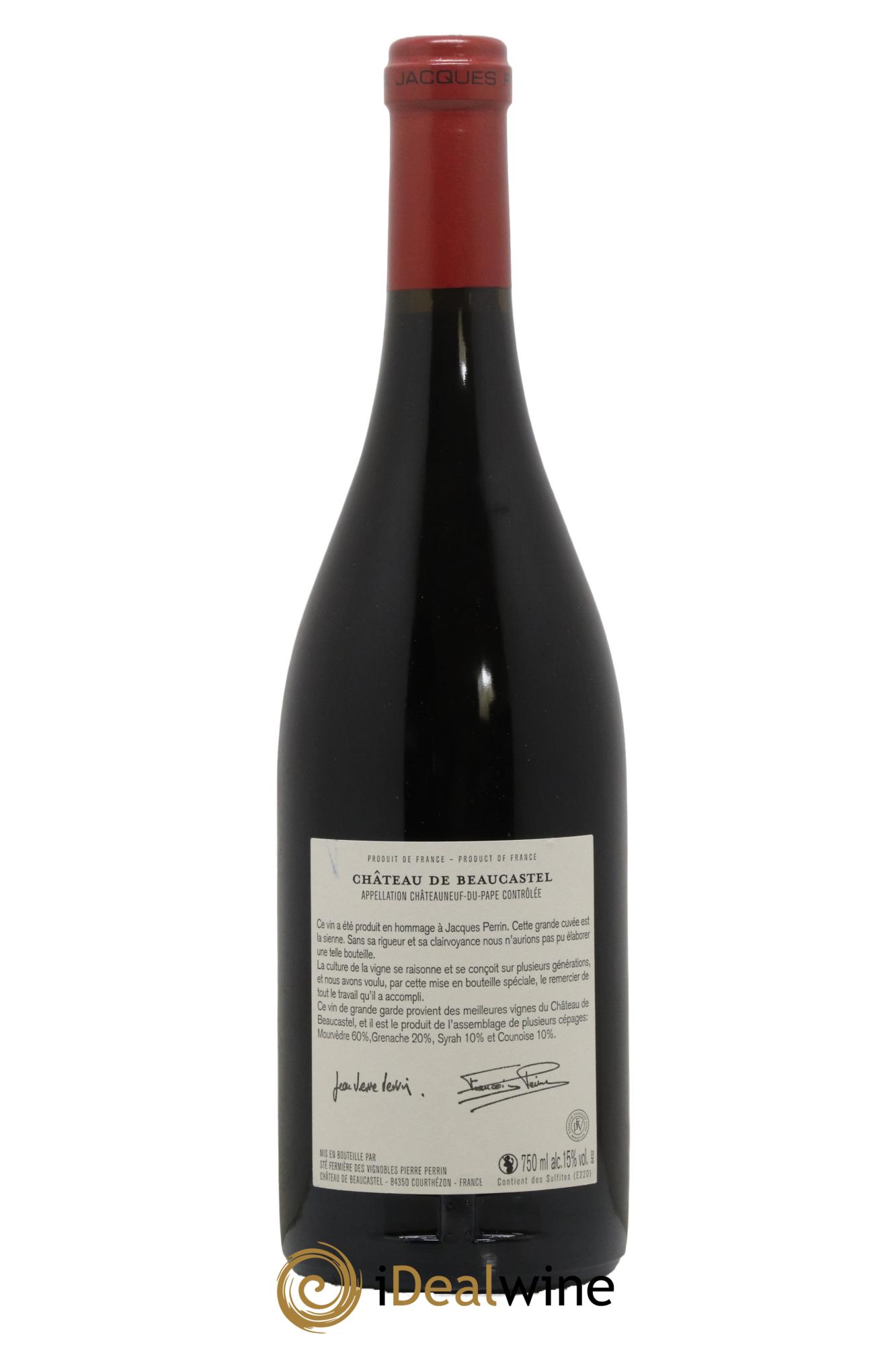 Châteauneuf-du-Pape Château de Beaucastel Hommage à Jacques Perrin Famille Perrin 2010 - Lot de 1 bouteille - 1