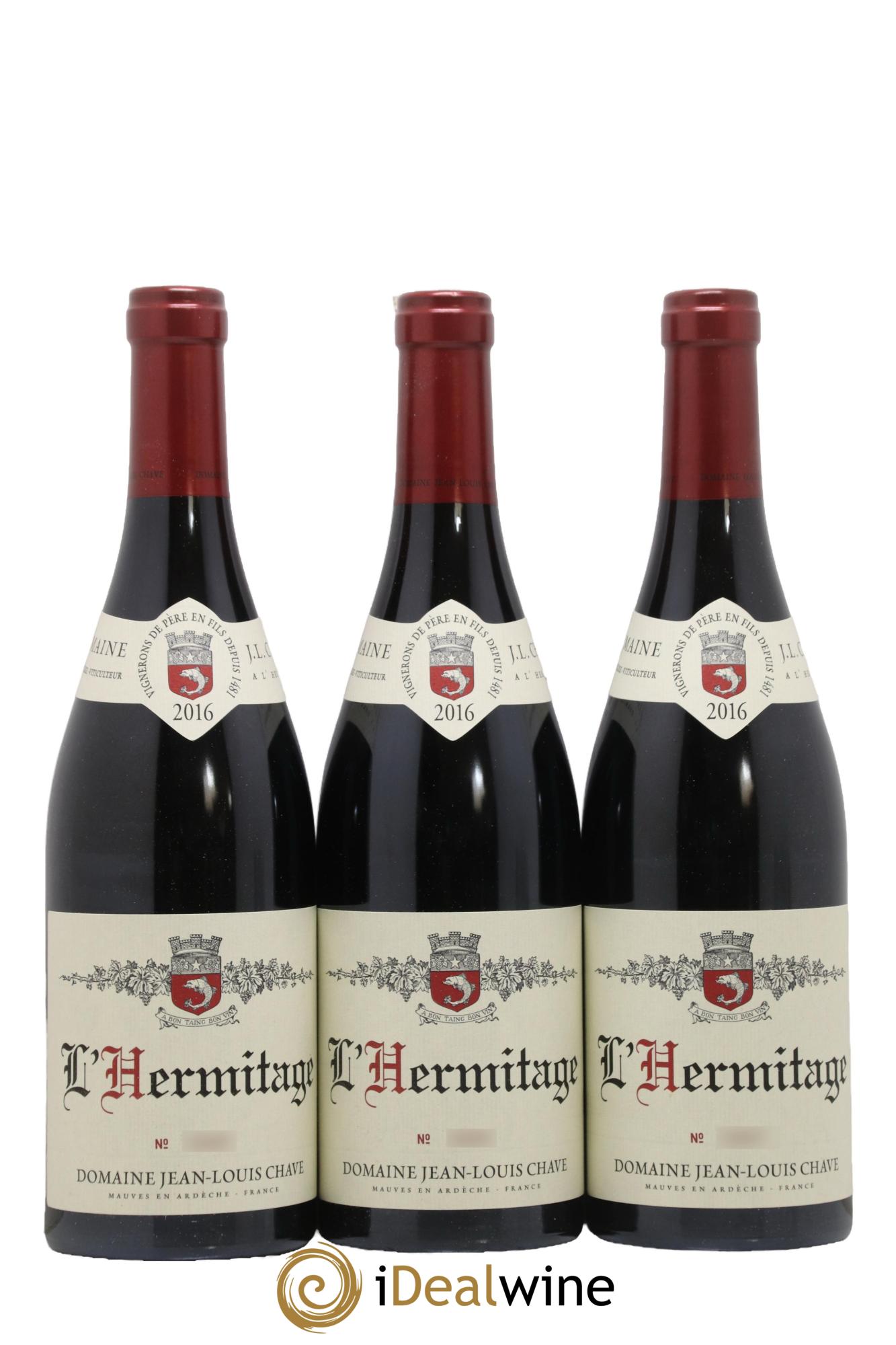 Hermitage Jean-Louis Chave 2016 - Lot de 3 bouteilles - 0