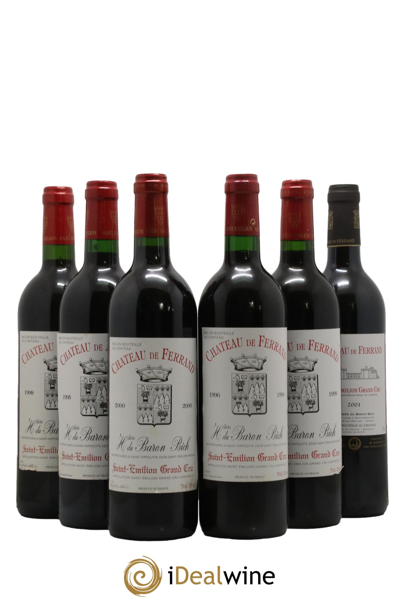 Château de Ferrand Grand Cru Classé 1995-1996-1998-1999-2000-2001 - Lot de 6 bouteilles - 0