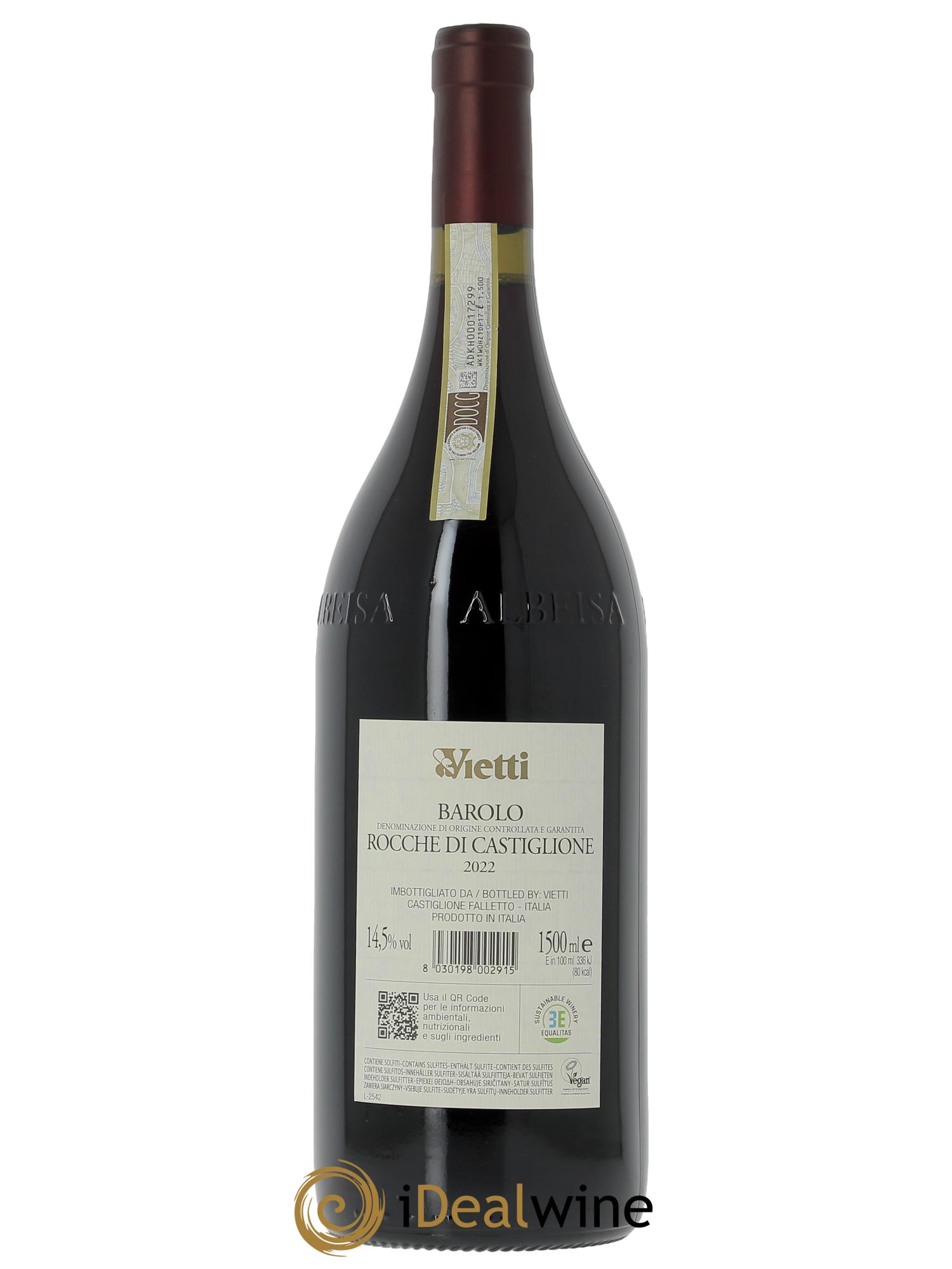 Barolo DOCG Castiglione Vietti 2022 - Lot de 1 magnum - 2
