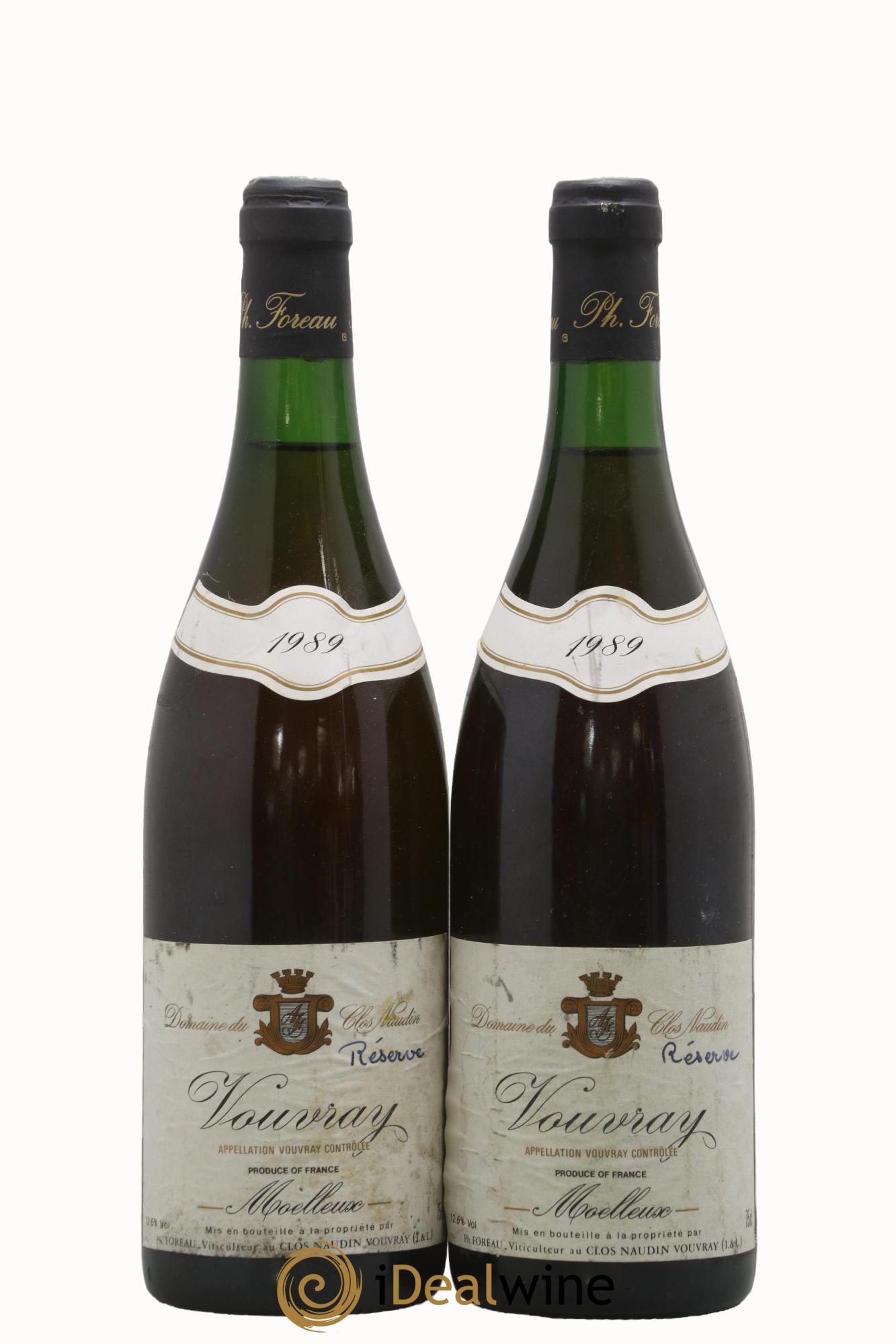 Vouvray Moelleux Clos Naudin - Philippe Foreau 1989 - Lotto di 2 bottiglie - 0