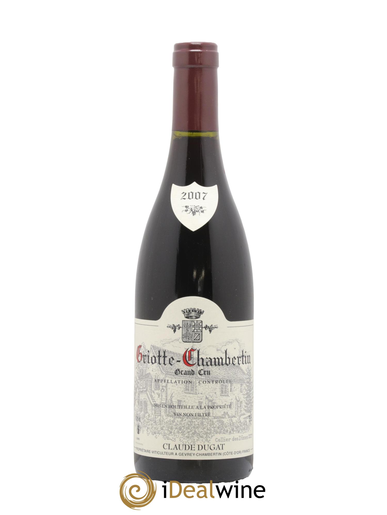 Griotte-Chambertin Grand Cru Claude Dugat 2007 - Lot de 1 bouteille - 0