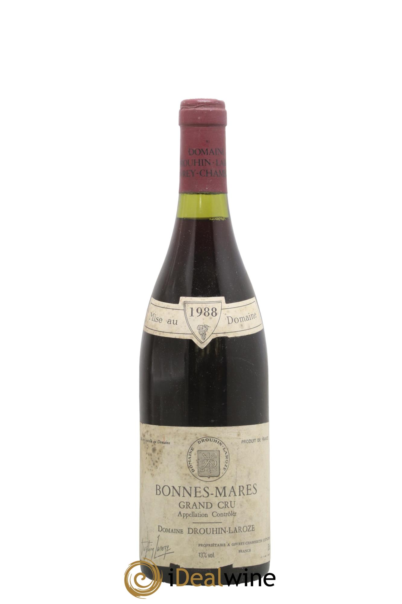 Bonnes-Mares Grand Cru Domaine Drouhin-Laroze 1988 - Lot de 1 bouteille - 0