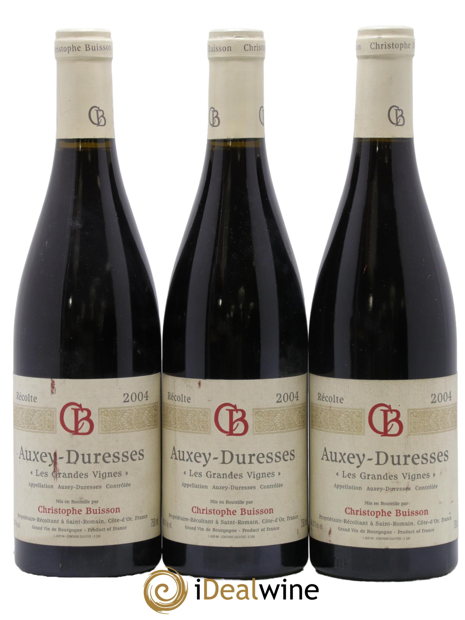 Auxey-Duresses Grandes Vignes Christophe Buisson 2004 - Lot de 3 bouteilles - 0