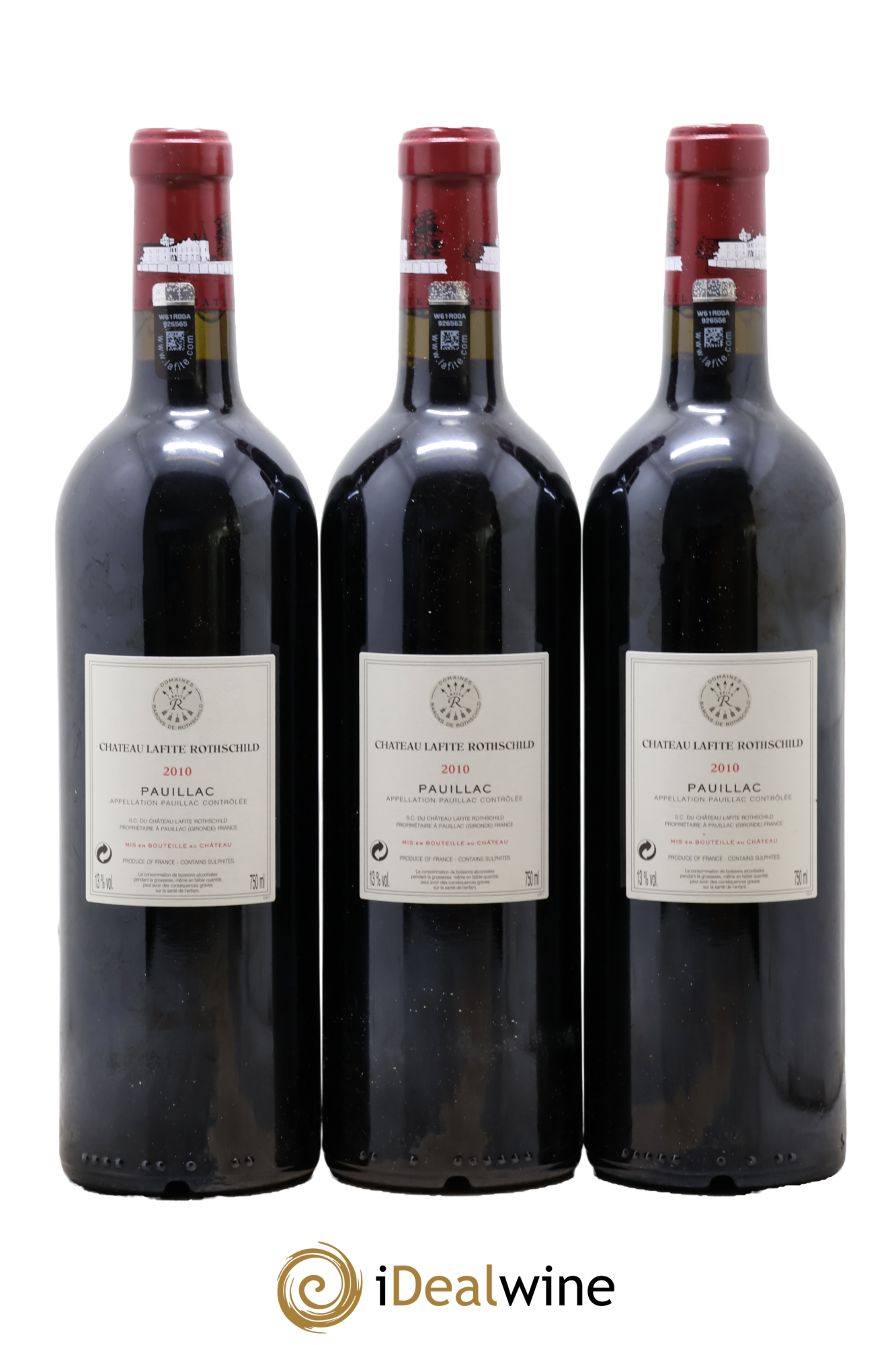 Château Lafite Rothschild 1er Grand Cru Classé 2010 - Lotto di 3 bottiglie - 1