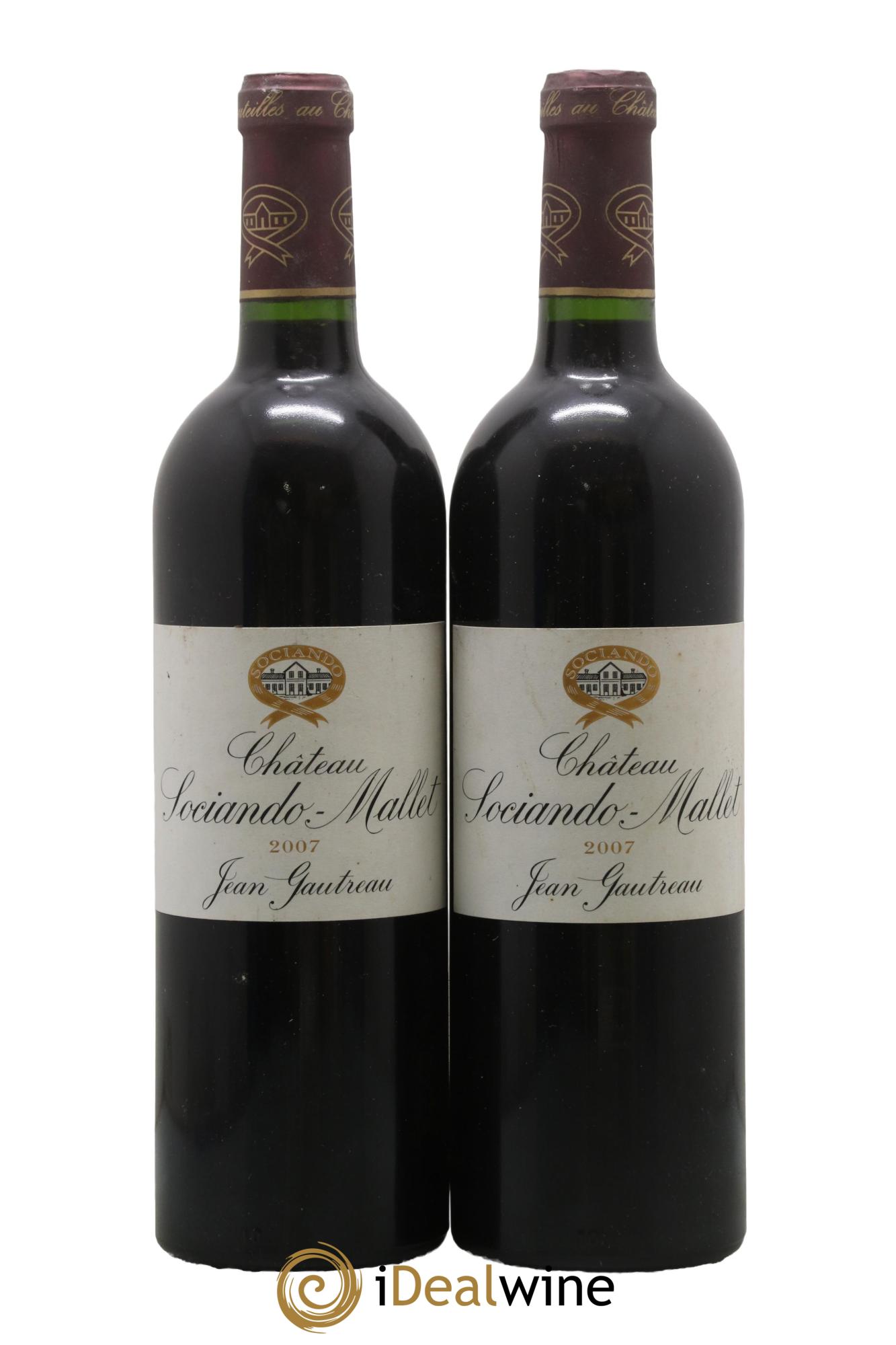 Château Sociando Mallet 2007 - Lotto di 2 bottiglie - 0
