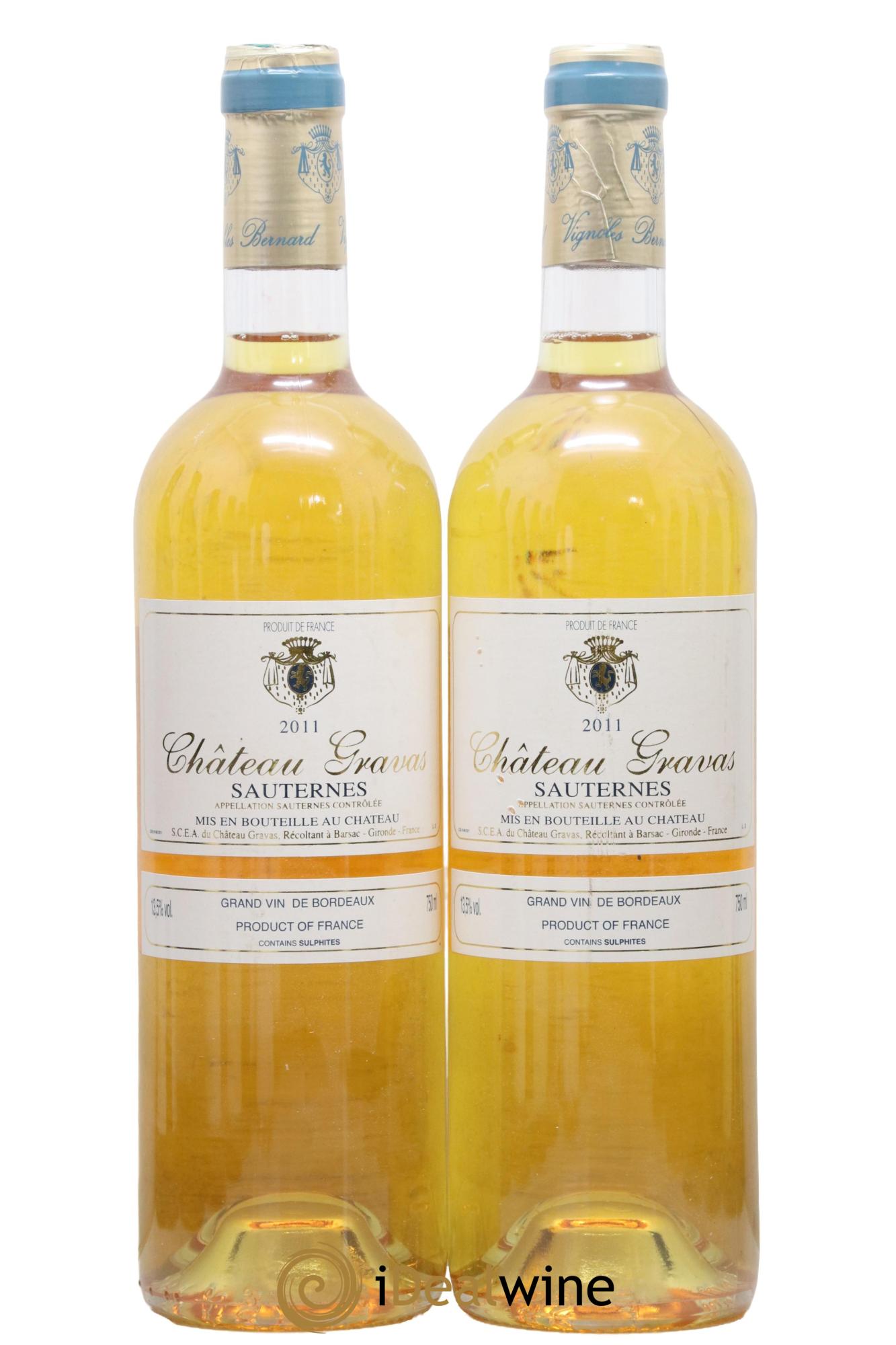 Château Gravas Cru Bourgeois 2011 - Lotto di 2 bottiglie - 0
