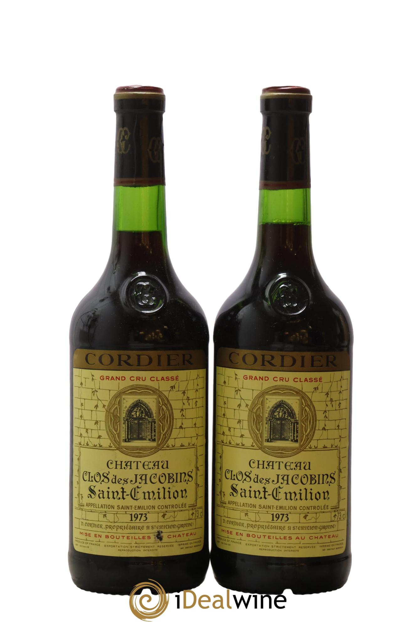 Château Clos des Jacobins Grand Cru Classé 1973 - Lot of 2 bottles - 0