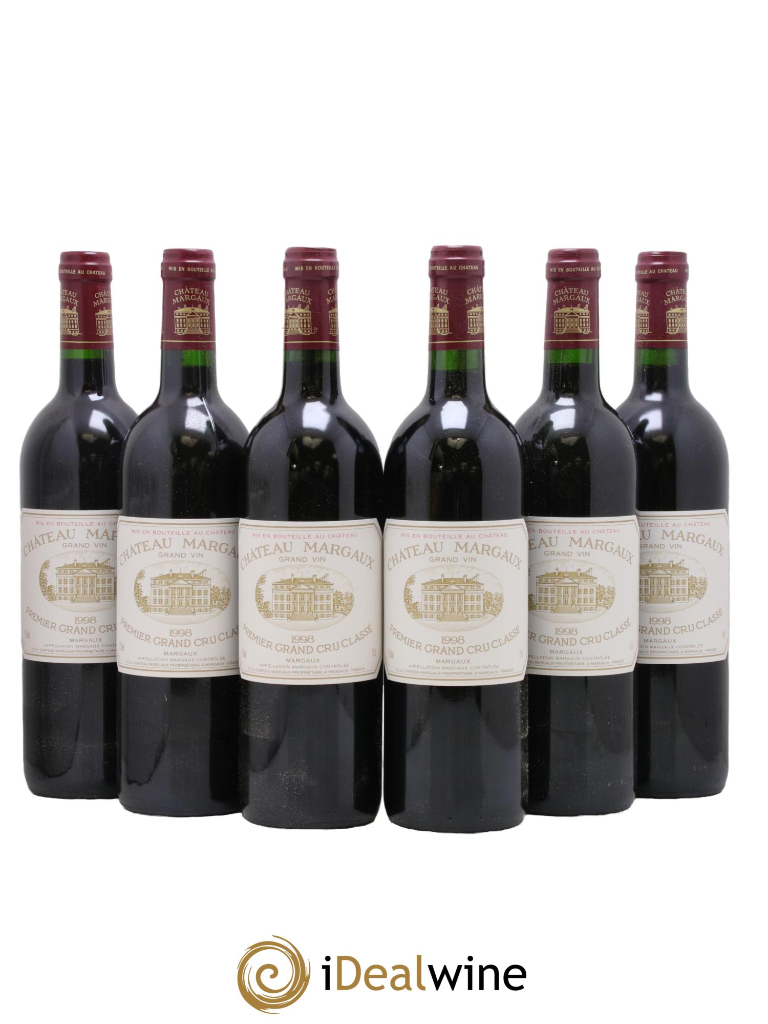 Château Margaux 1er Grand Cru Classé 1998 - Lot de 6 bouteilles - 0