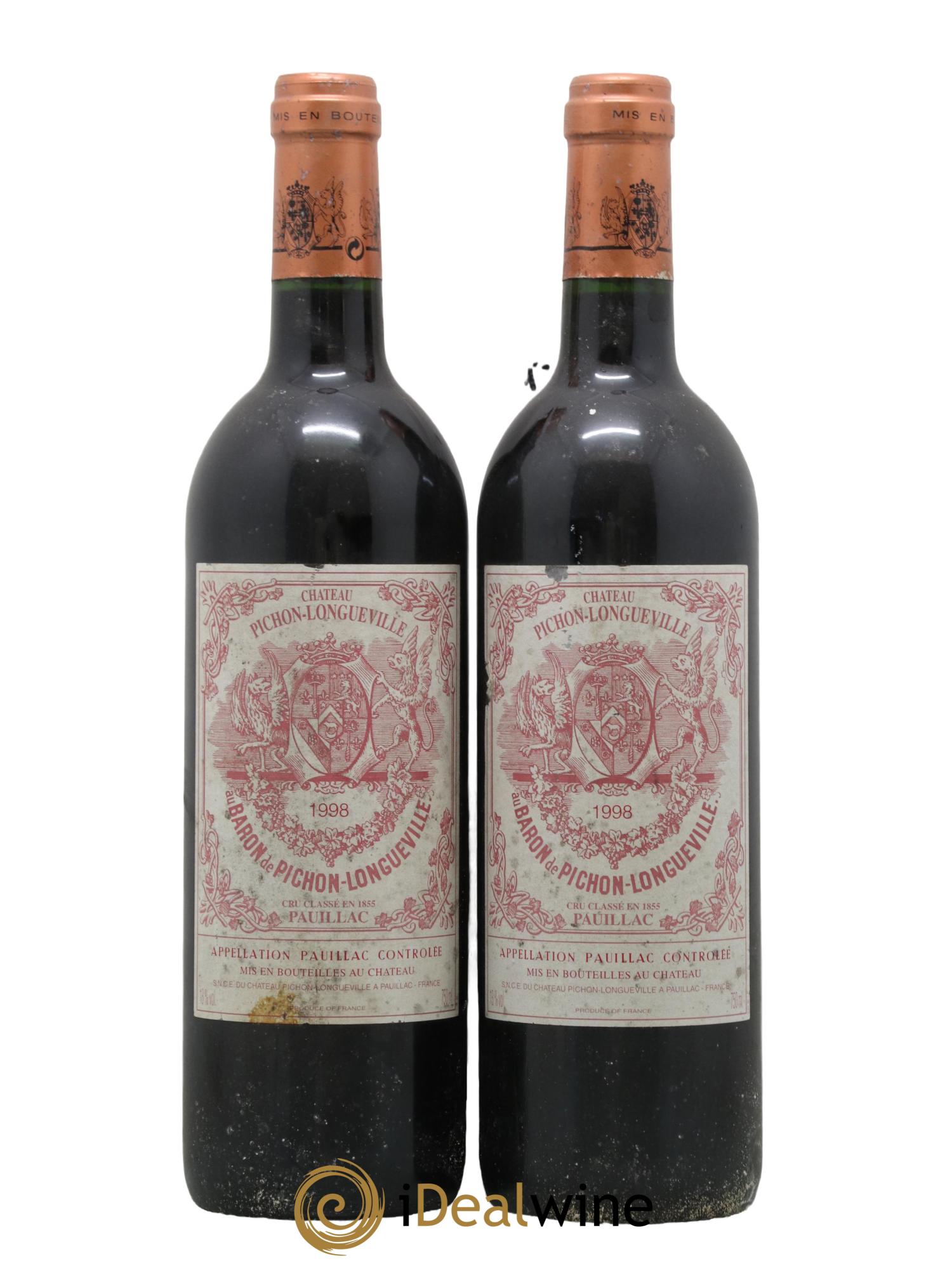 Pichon Longueville Baron 2ème Grand Cru Classé 1998 - Lot de 2 bouteilles - 0