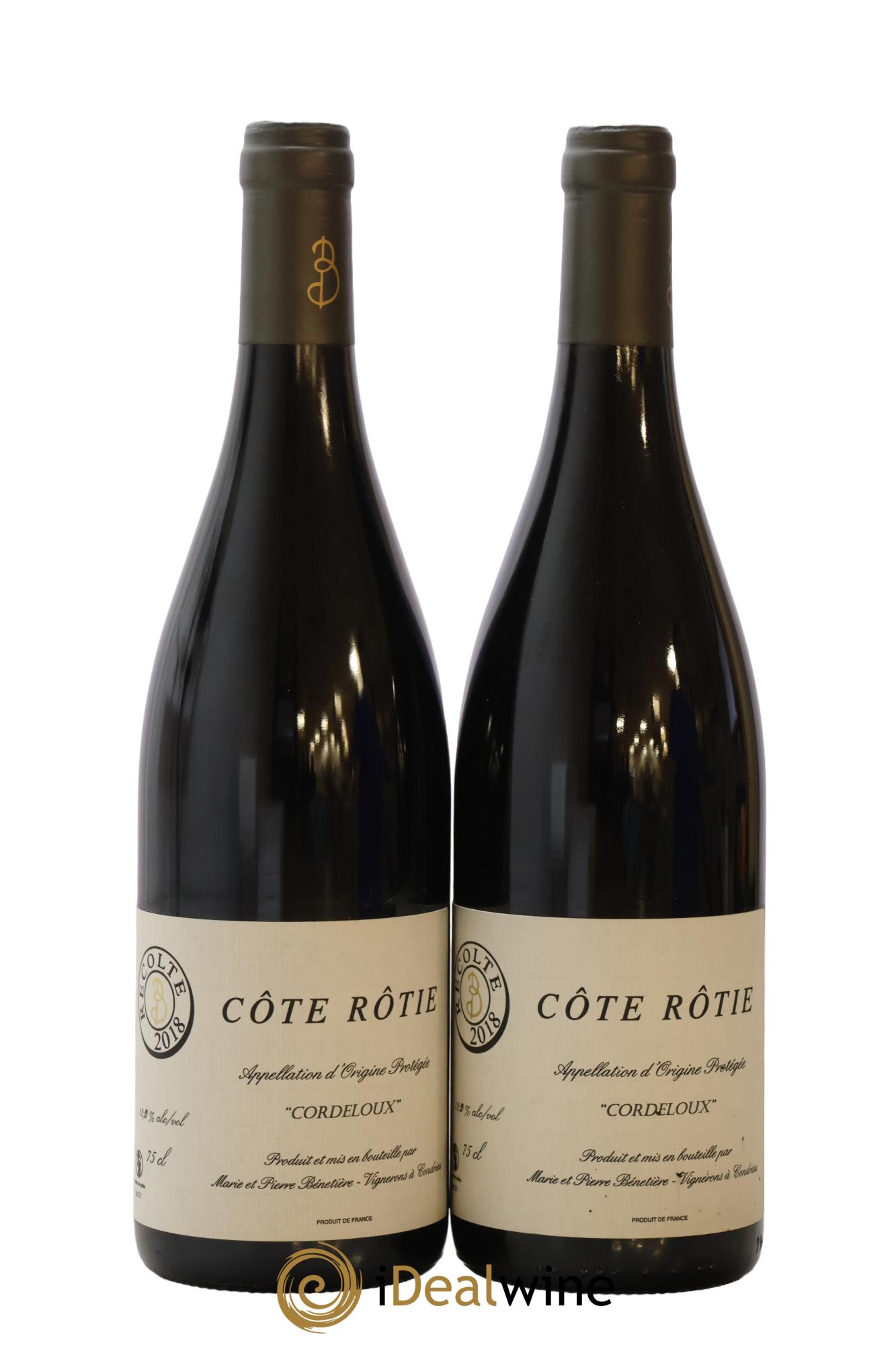 Côte-Rôtie Cordeloux Marie et Pierre Bénetière (Domaine) 2018 - Lot of 2 bottles - 0