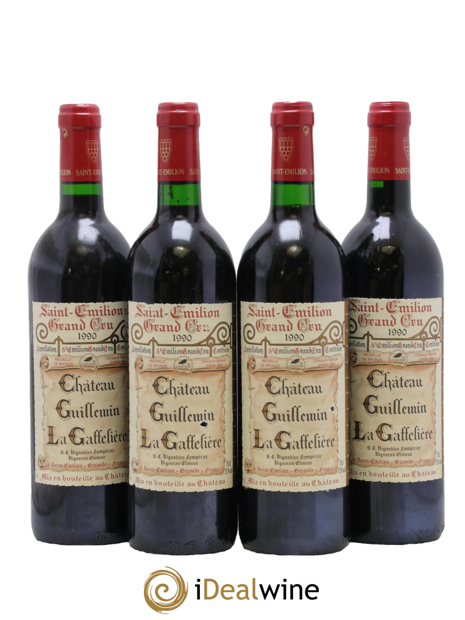 Saint-Émilion Grand Cru Château Guillemin la Gaffelière 1990 - Lotto di 4 bottiglie - 0