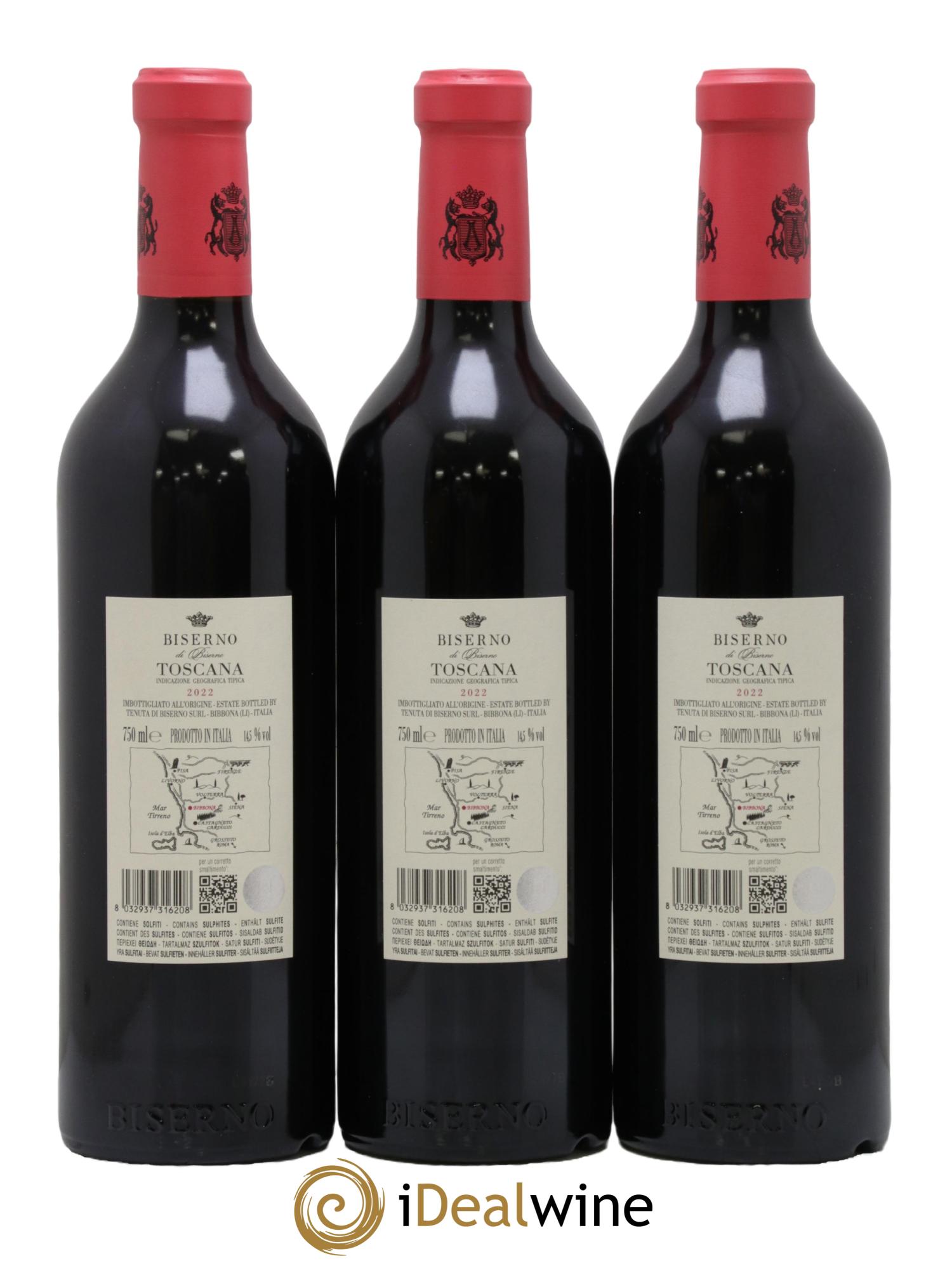 Toscana IGT Biserno Tenuta di Biserno Lodovico & Piero Antinori 2022 - Lot of 3 bottles - 1