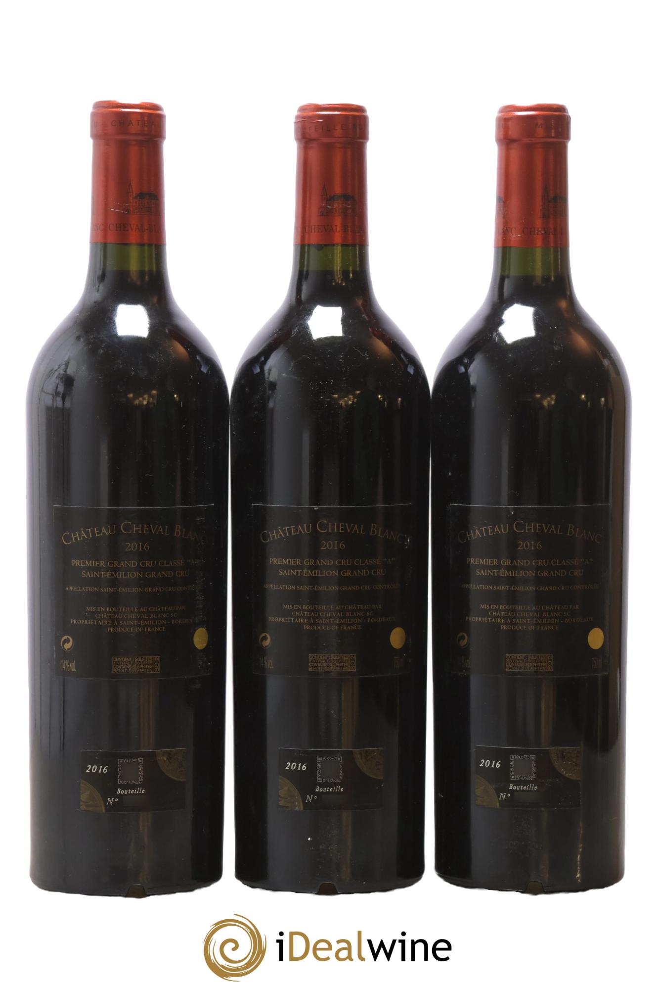 Château Cheval Blanc 1er Grand Cru Classé A 2016 - Lot de 3 bouteilles - 1