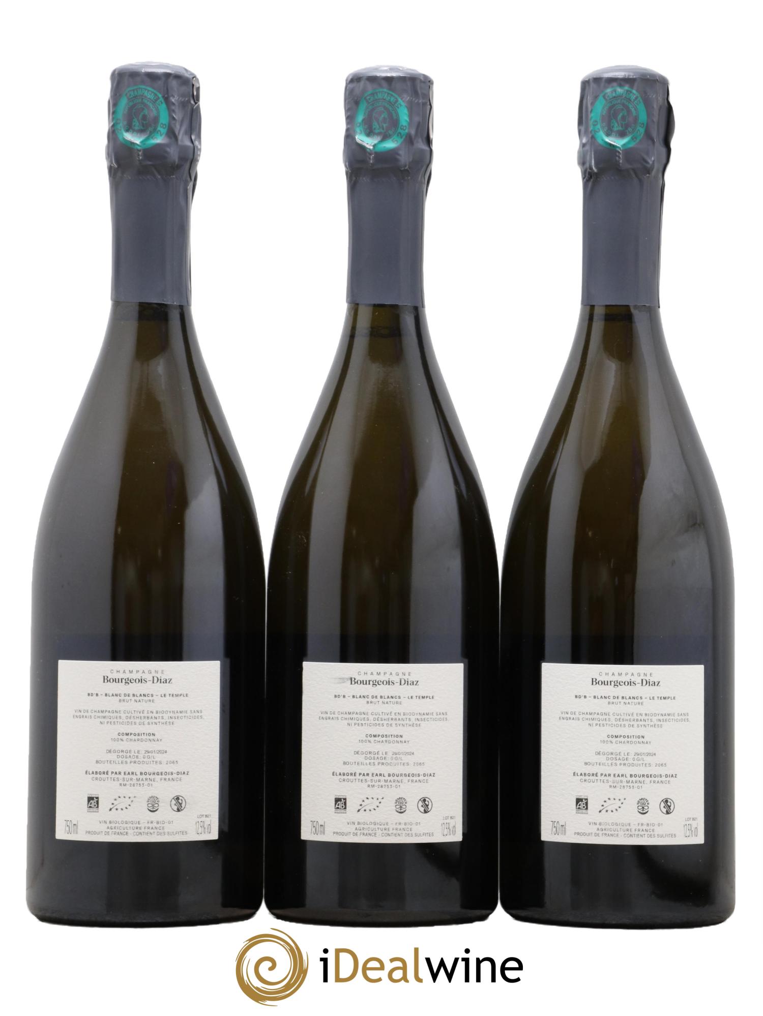 Blanc de Blancs B Bourgeois-Diaz - Lot de 3 bouteilles - 1