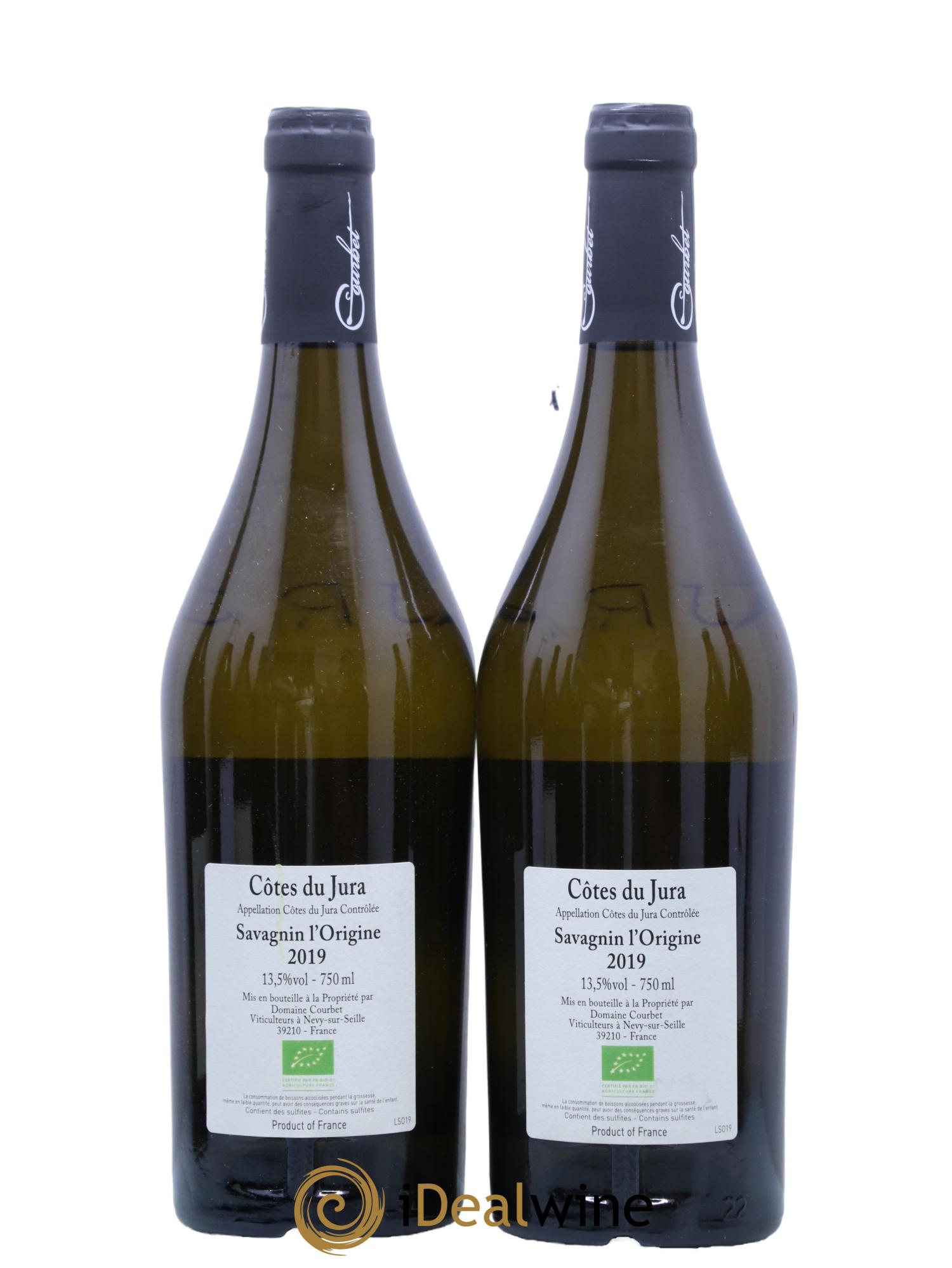 Côtes du Jura Savagnin L Origine Domaine Courbet 2019 - Lot de 2 bouteilles - 1