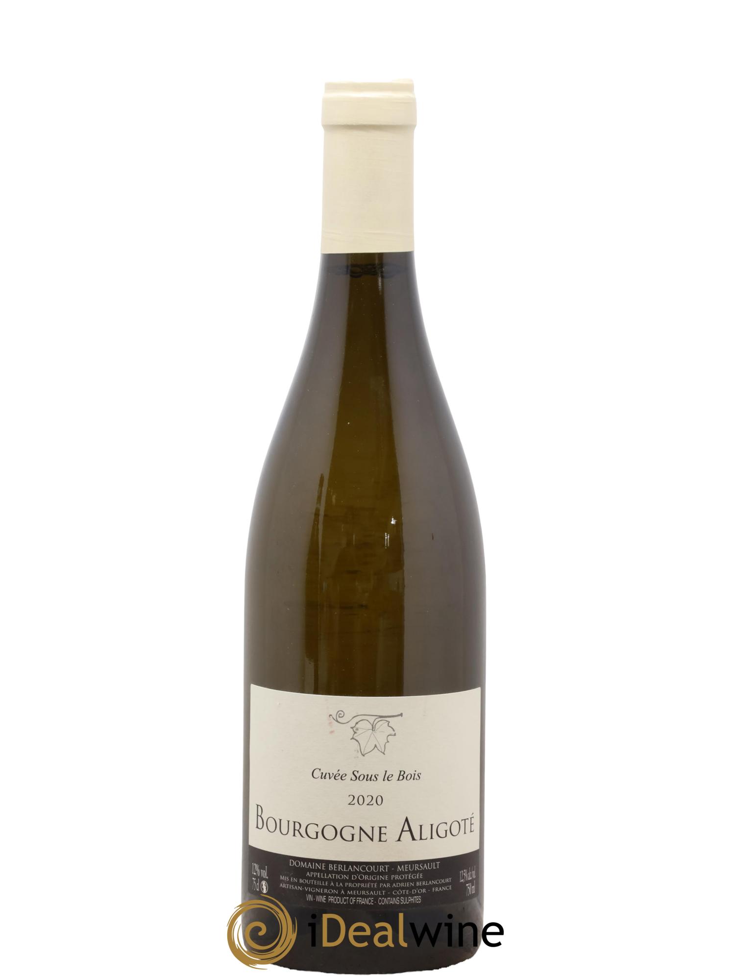 Bourgogne Aligoté Cuvée Sous Le Bois Domaine Berlancourt 2020 - Lot de 1 bouteille - 0