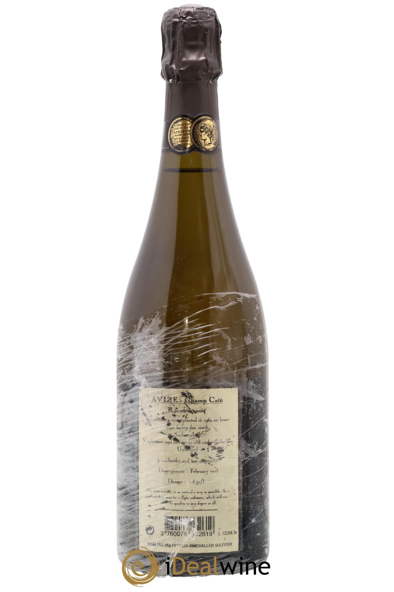 Avize Champ Caïn Extra-Brut Jacquesson 2004 - Lot de 1 bouteille - 1