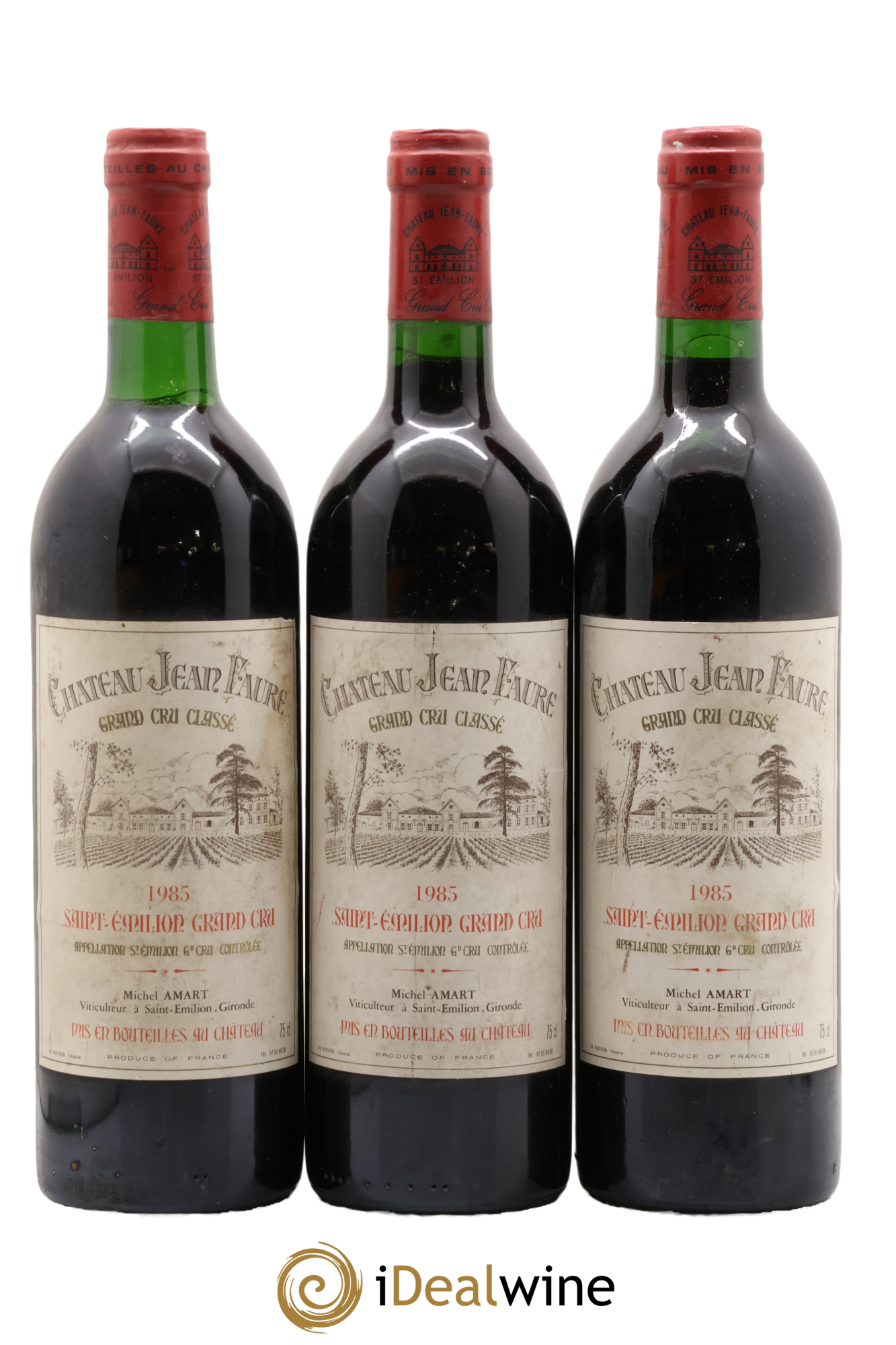 Château Jean Faure Grand Cru Classé 1985 - Lot de 3 bouteilles - 0