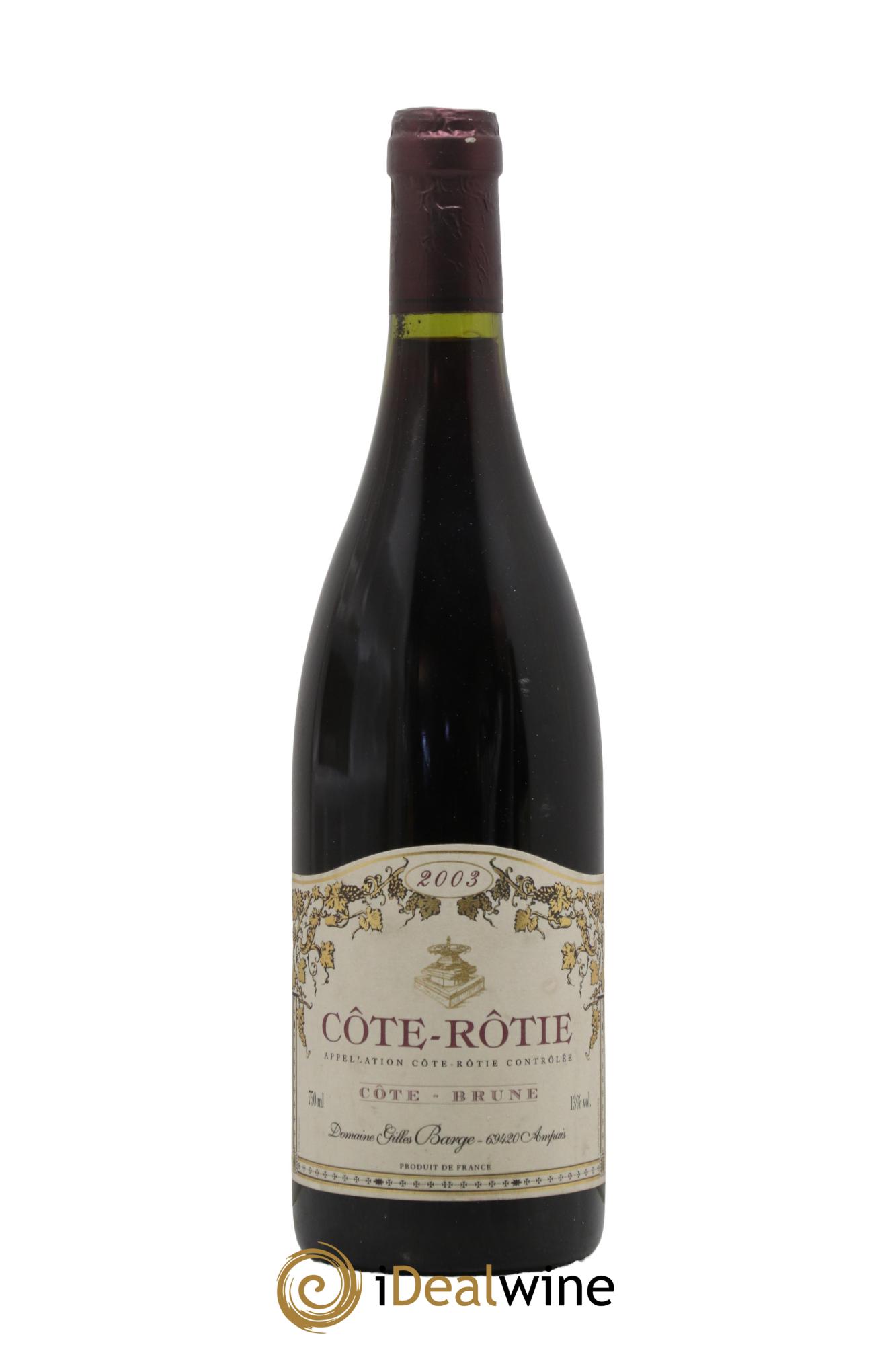 Côte-Rôtie Côte Brune Domaine Gilles Barge 2003 - Lot de 1 bouteille - 0