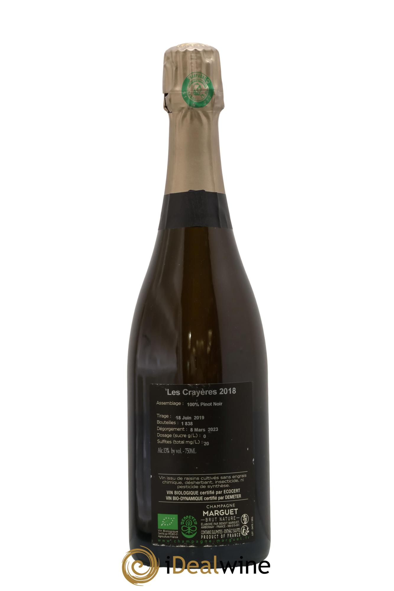 Les Crayères Grand Cru Brut Nature Marguet 2018 - Lot of 1 bottle - 1