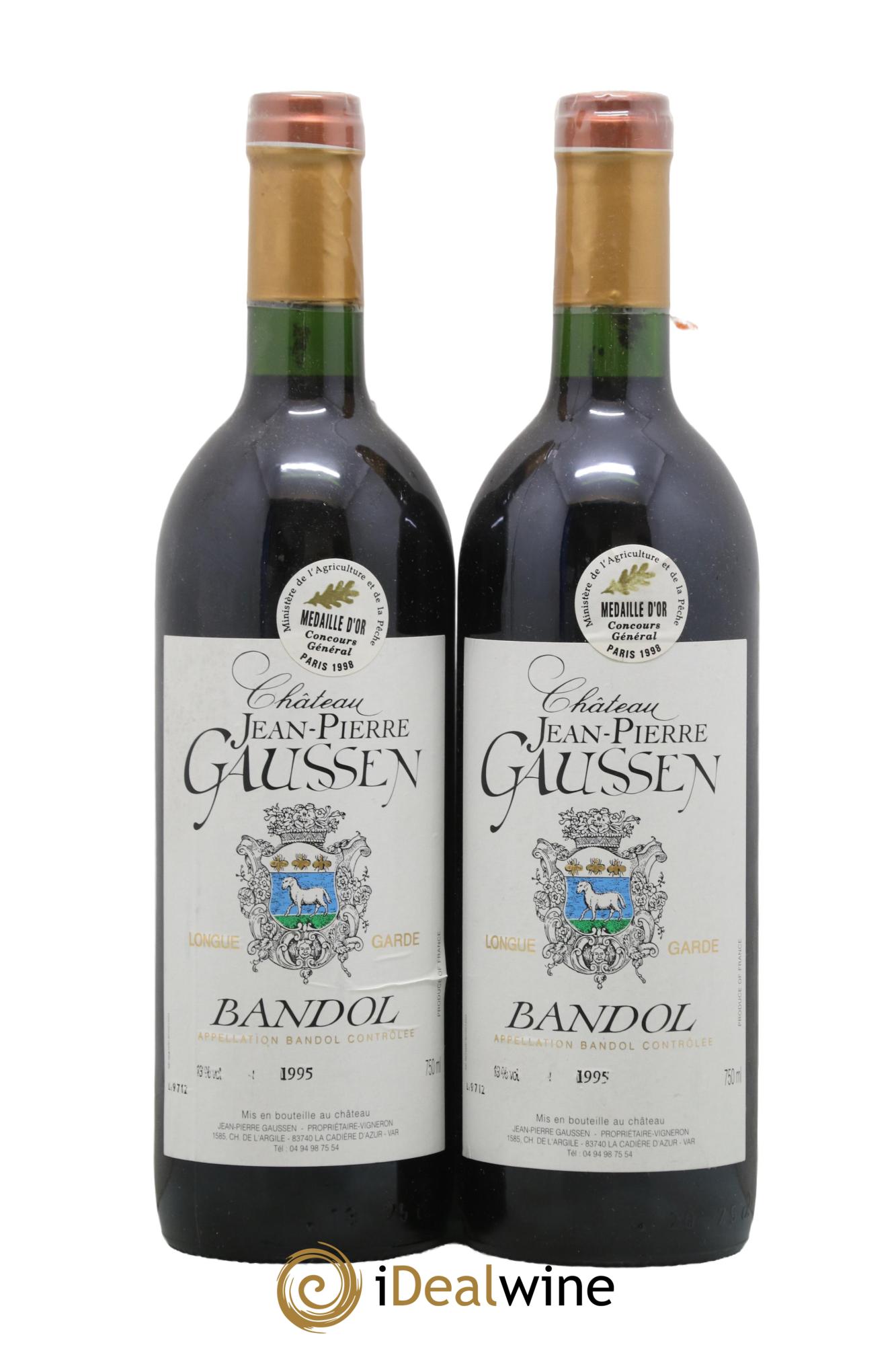 Bandol Château Jean-Pierre Gaussen 1995 - Lot de 2 bouteilles - 0