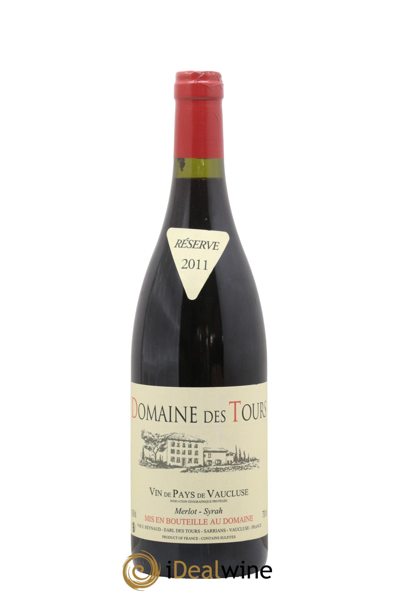 Vaucluse Domaine des Tours Merlot-Syrah Emmanuel Reynaud 2011 - Lot de 1 bouteille - 0
