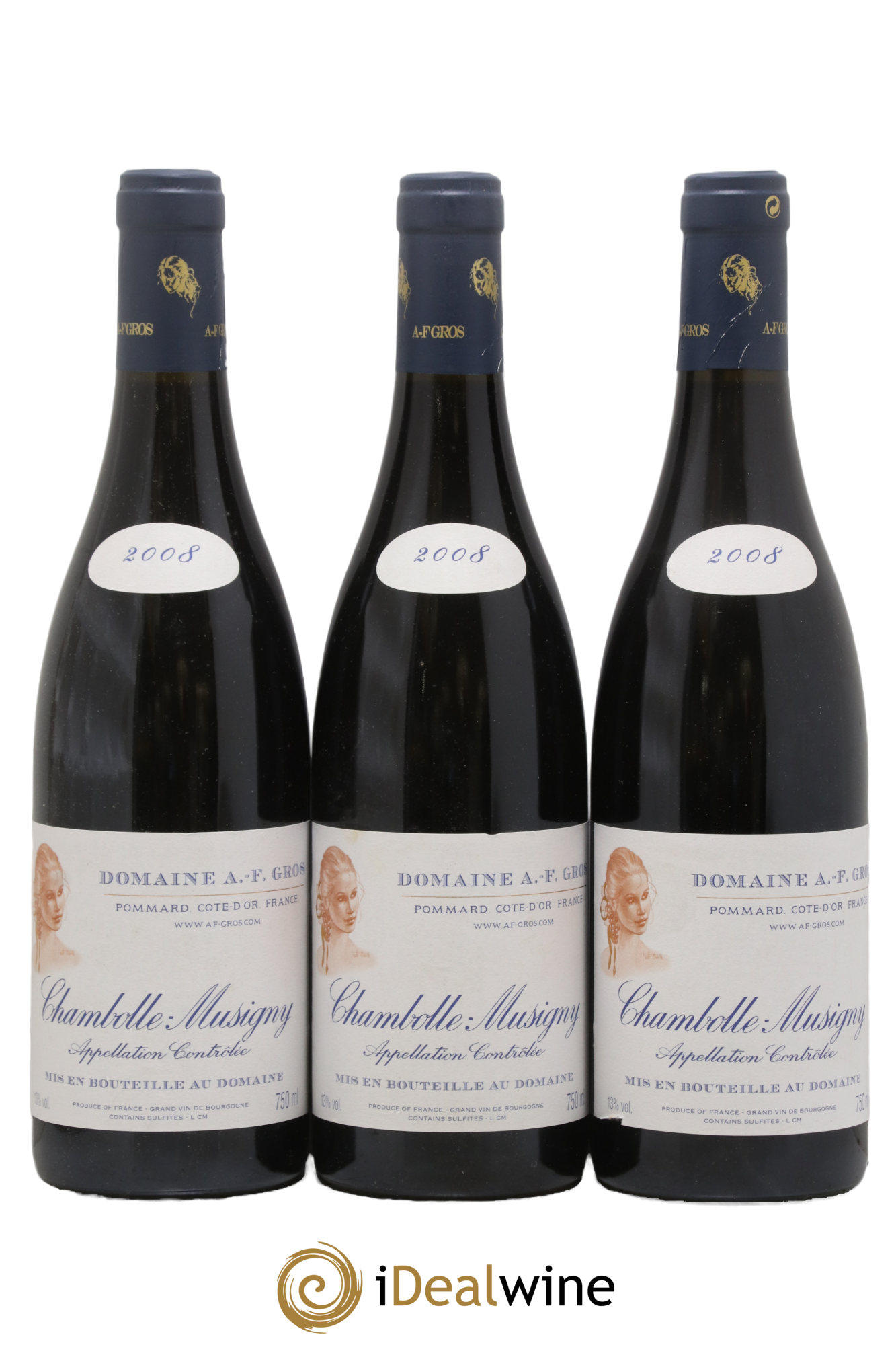 Chambolle-Musigny A.-F. Gros 2008 - Lot de 3 bouteilles - 0