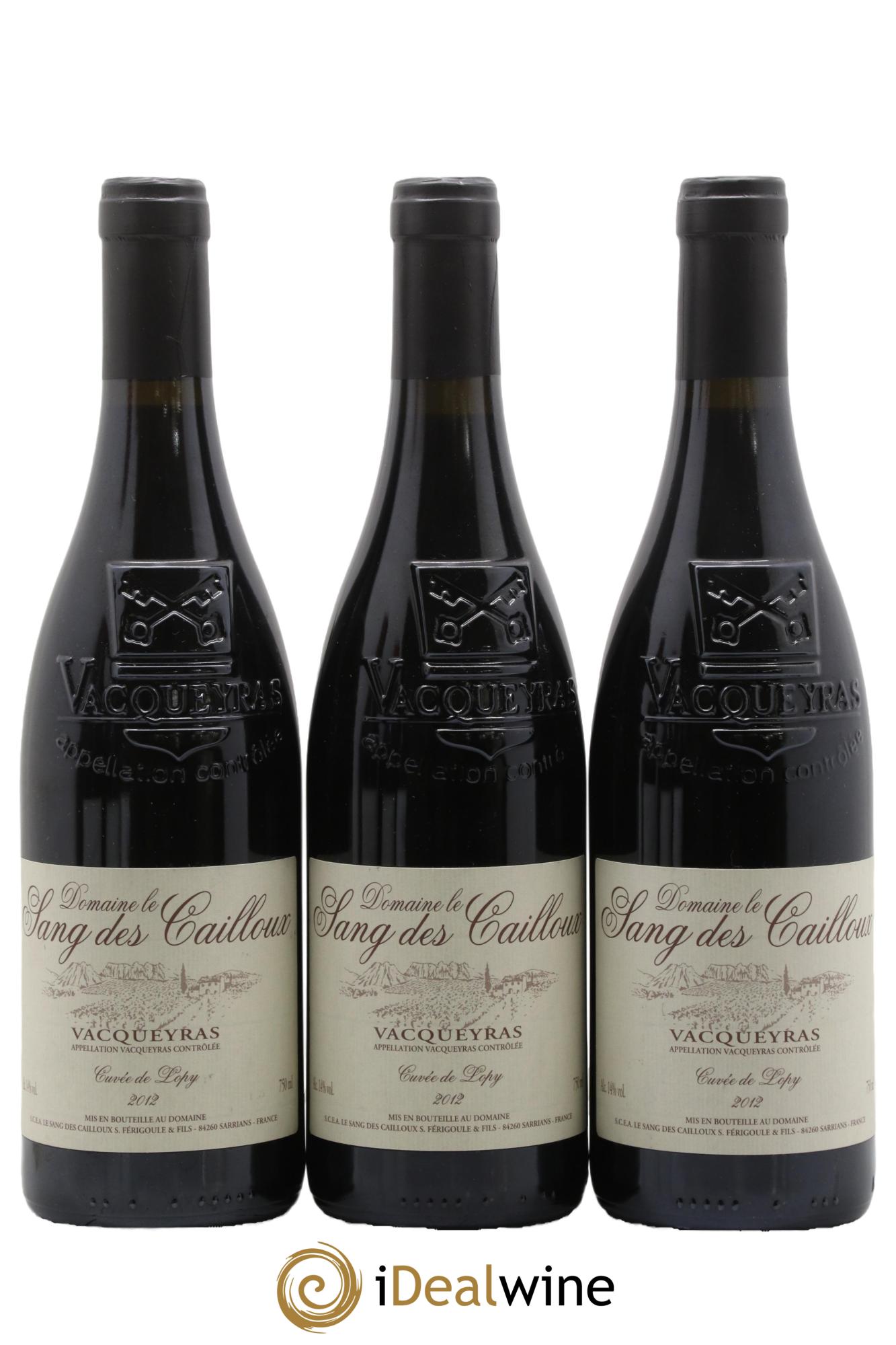 Vacqueyras Cuvée de Lopy Le Sang des Cailloux 2012 - Lot de 3 bouteilles - 0