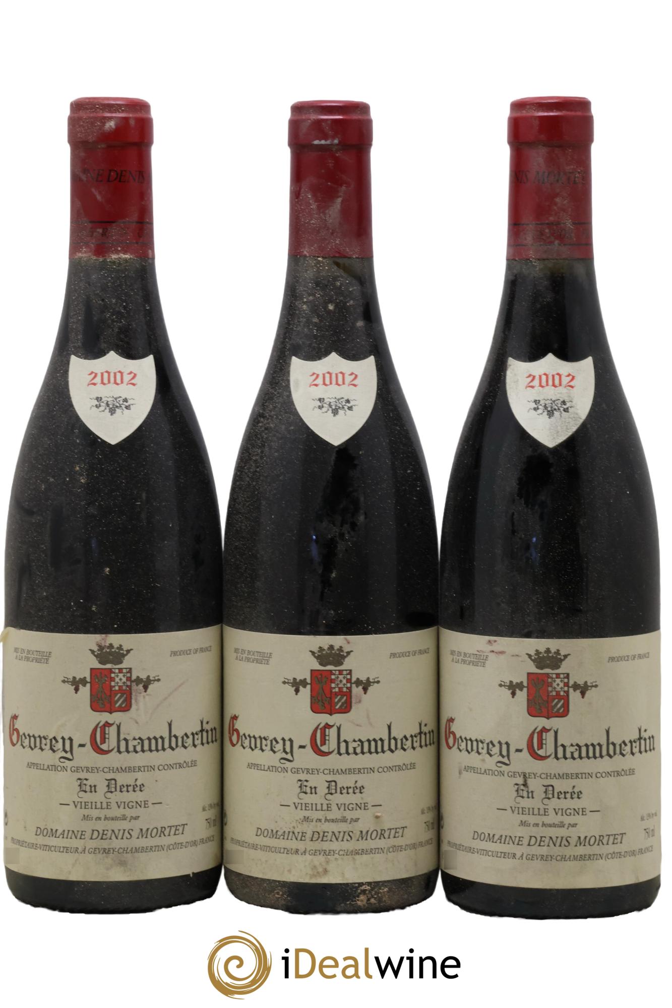 Gevrey-Chambertin En Derée Vieille Vigne Denis Mortet (Domaine) 2002 - Lot of 3 bottles - 0