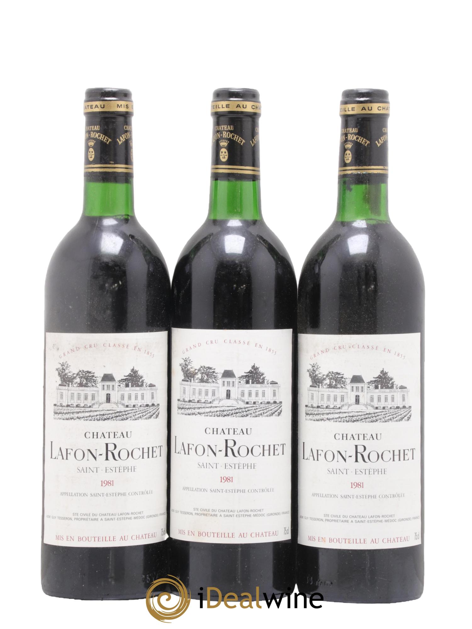 Château Lafon Rochet 4ème Grand Cru Classé 1981 - Lotto di 3 bottiglie - 0