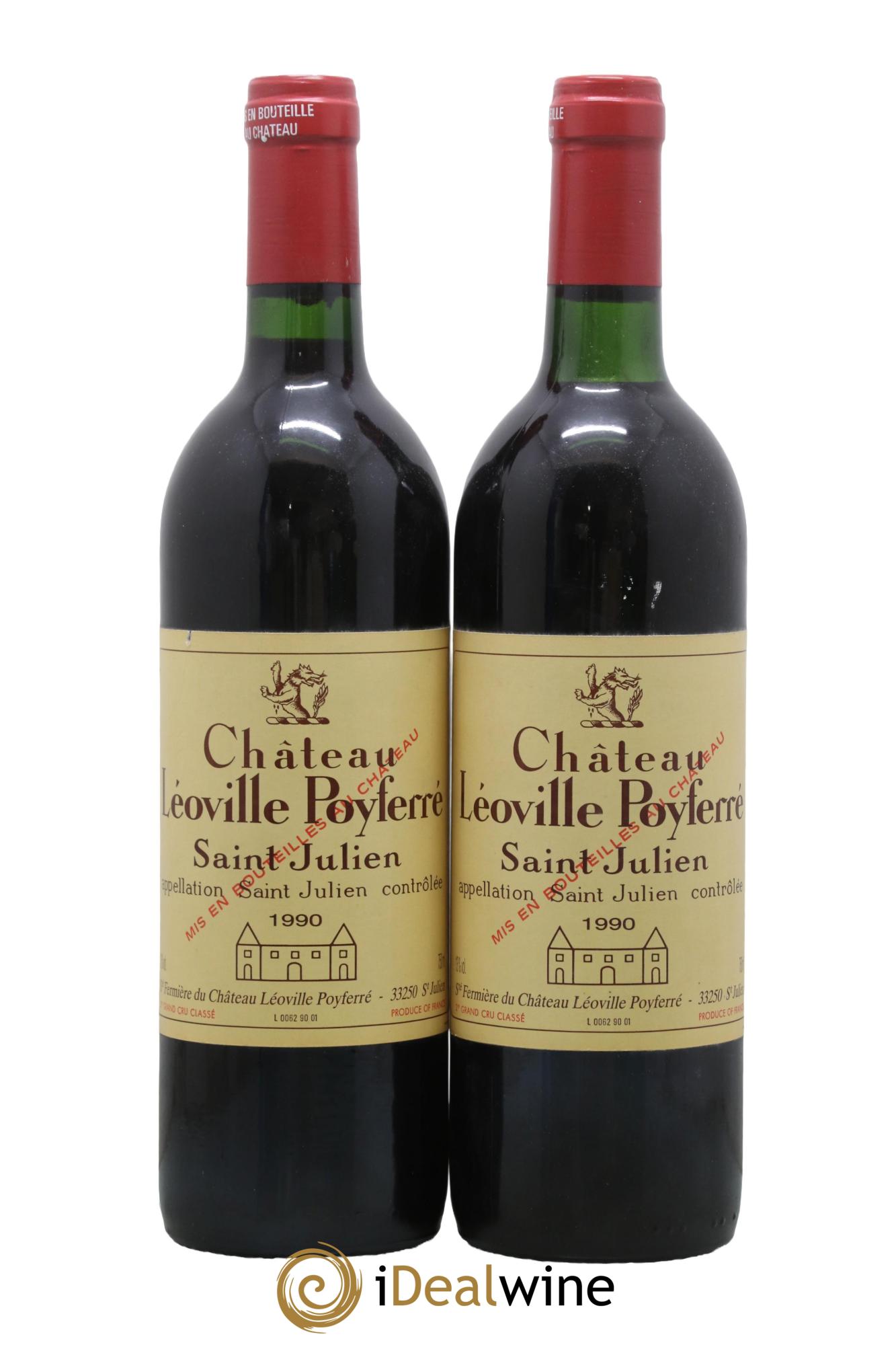 Château Léoville Poyferré 2ème Grand Cru Classé 1990 - Lotto di 2 bottiglie - 0