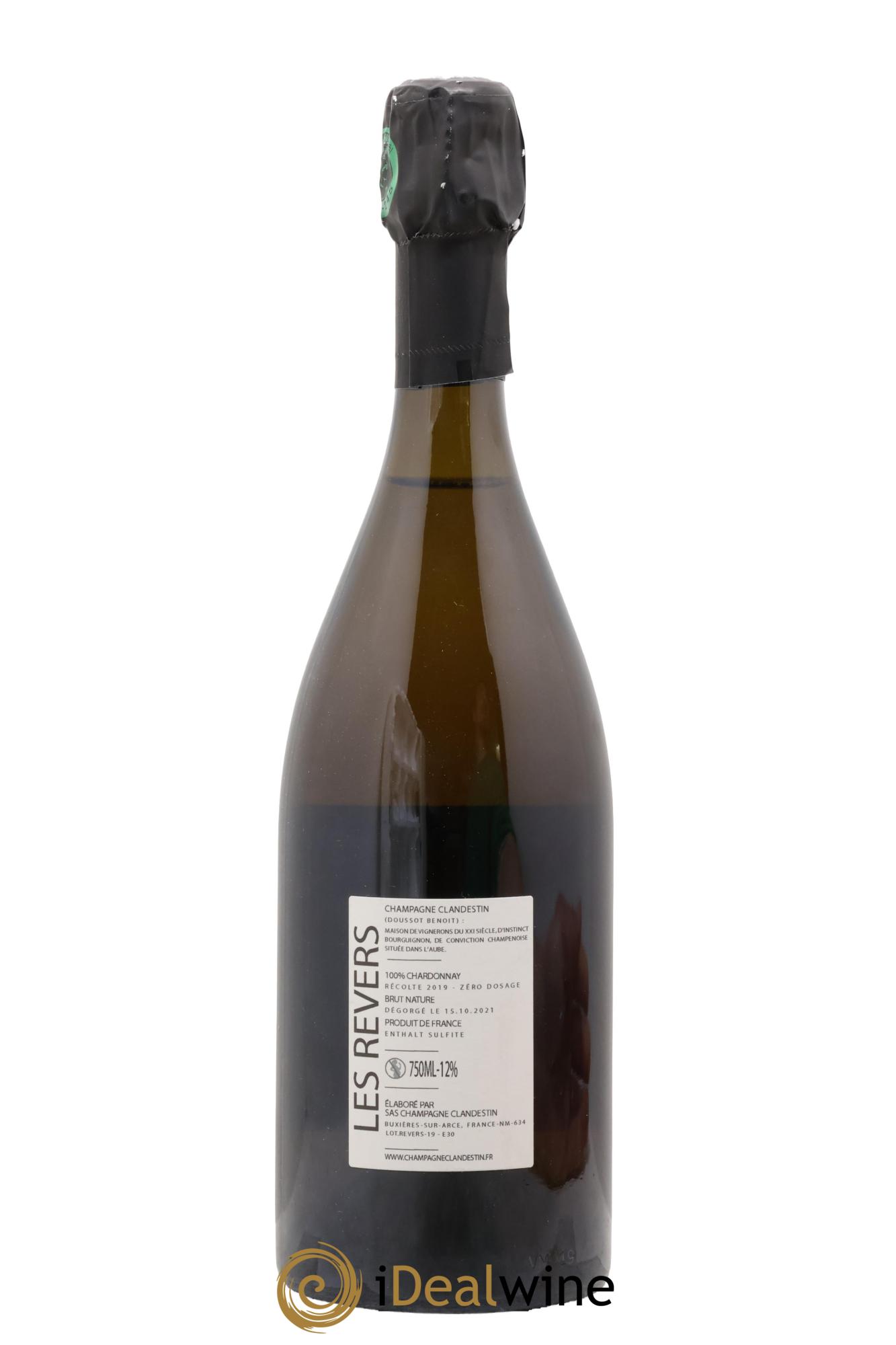 Les Revers Brut Nature Clandestin 2019 - Lot of 1 bottle - 1