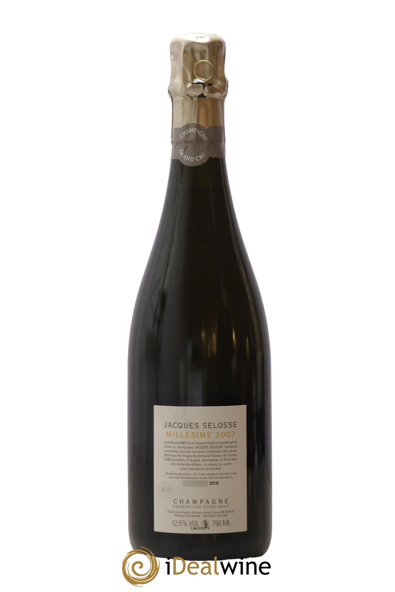 1er Cru Millésimé Extra-Brut Jacques Selosse 2007 - Lot de 1 bouteille - 1