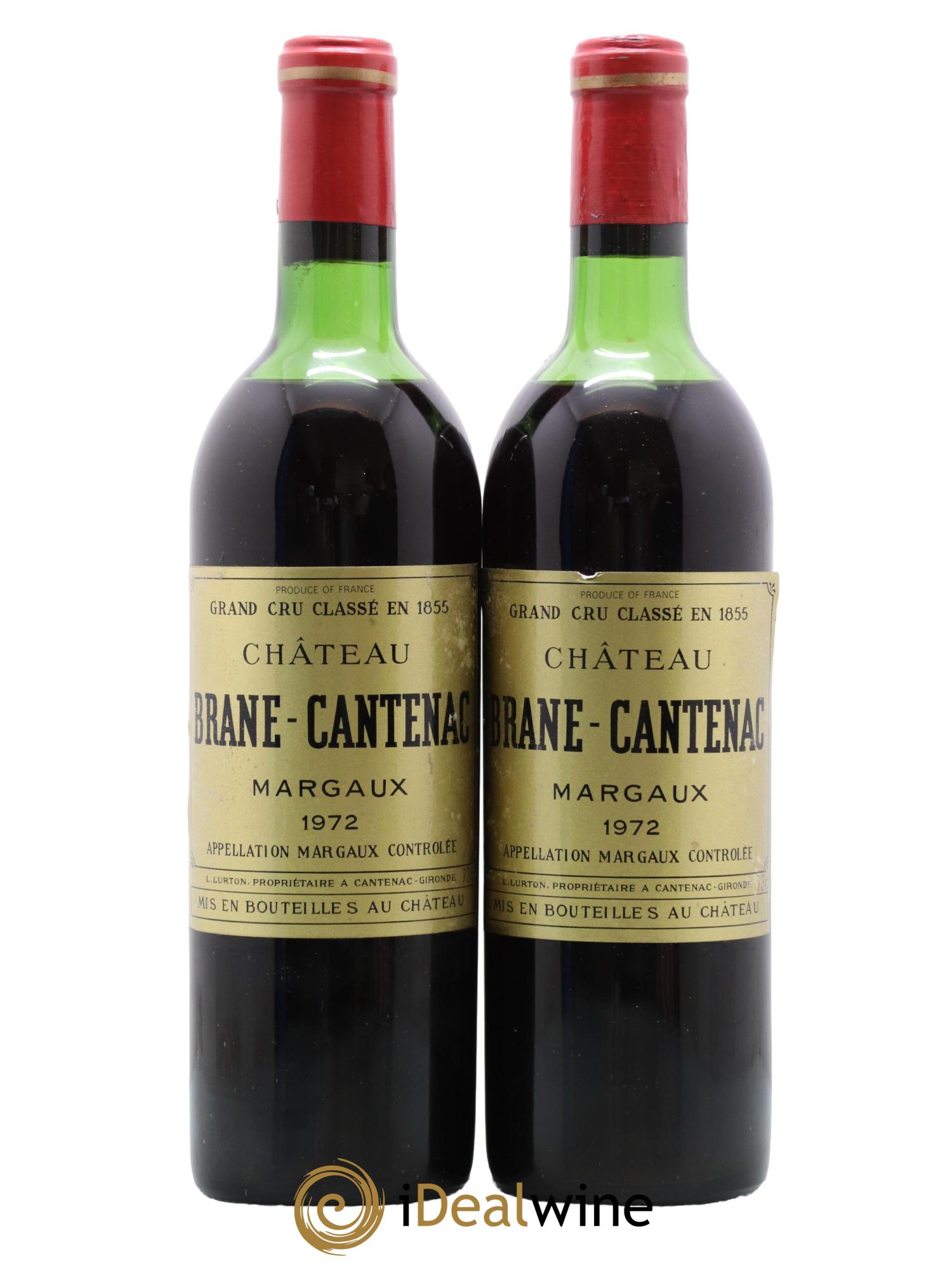 Château Brane Cantenac 2ème Grand Cru Classé 1972 - Lot of 2 bottles - 0