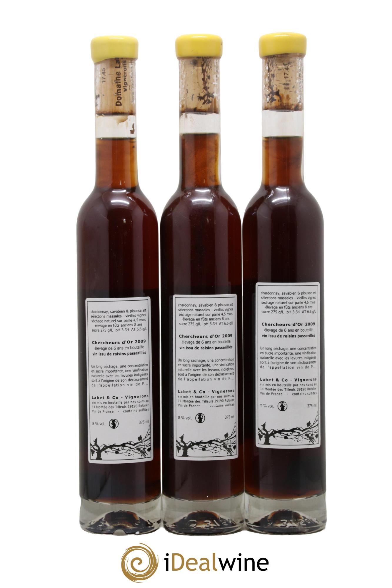 Côtes du Jura Vin de Paille Chercheurs d'Or Labet 2009 - Lotto di 3 mezze bottiglie - 1