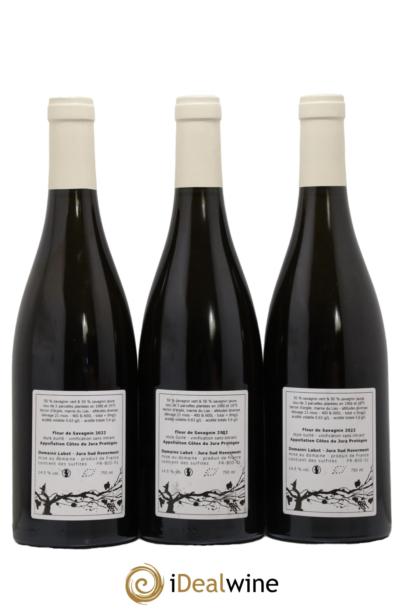Côtes du Jura Fleur de Savagnin Romain - Julien  - Charline Labet 2022 - Lot of 3 bottles - 1