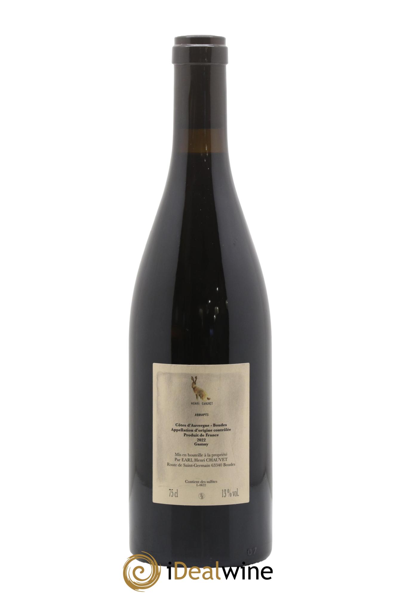 Côtes d'Auvergne Abrupts Henri Chauvet 2022 - Lot de 1 bouteille - 1