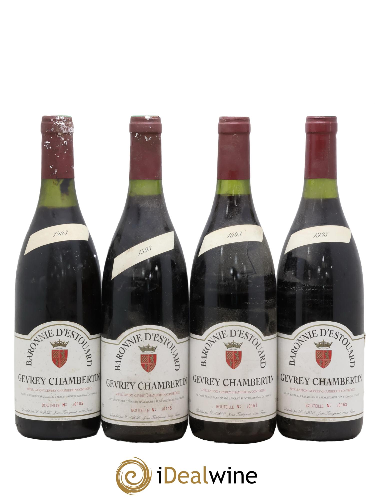 Gevrey-Chambertin Baronnie D'Escouade 1993 - Posten von 4 Flaschen - 0