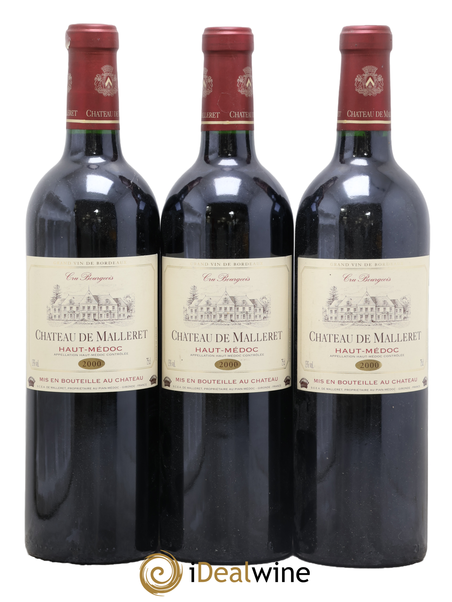 Château de Malleret Cru Bourgeois 2000 - Lotto di 3 bottiglie - 0