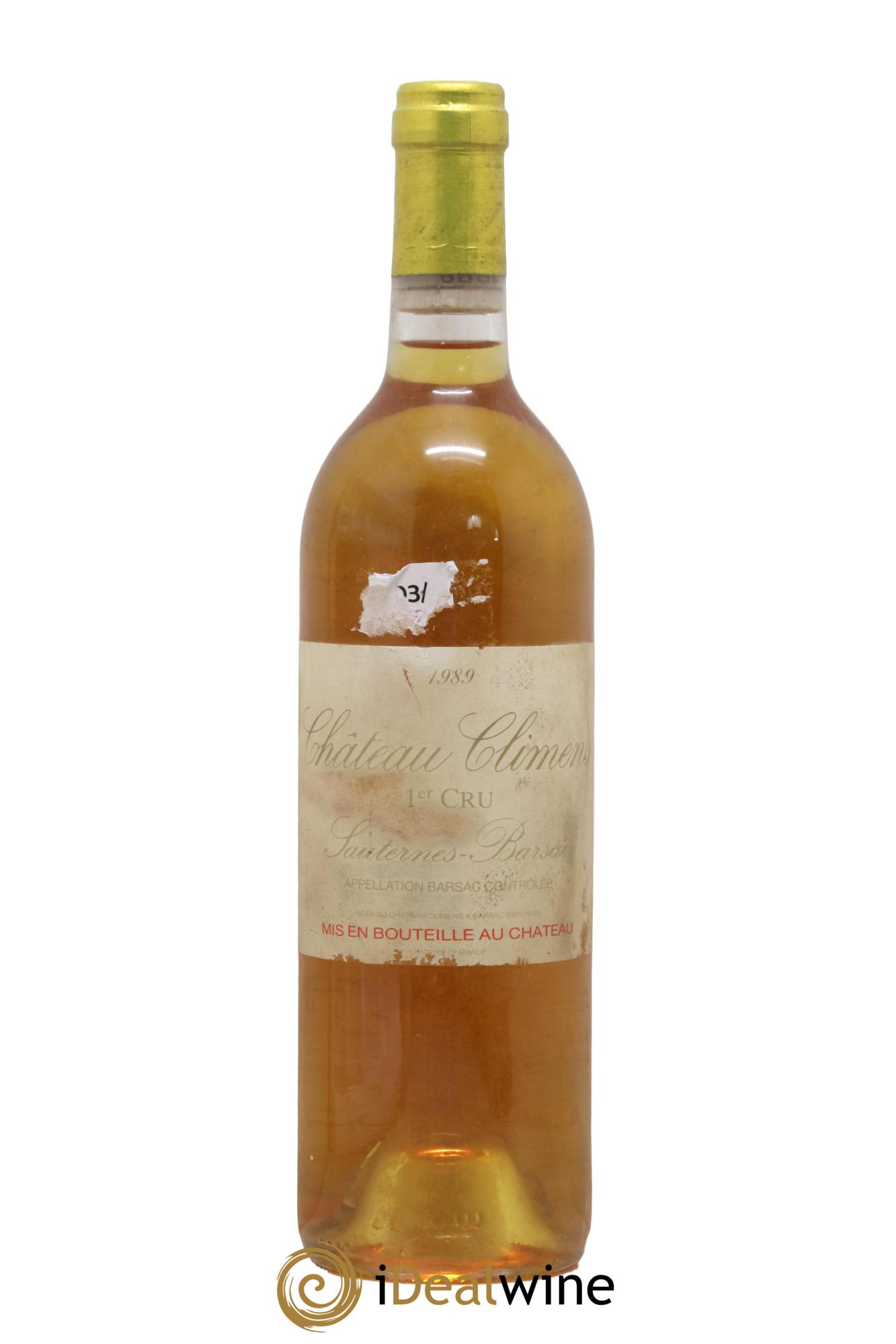 Château Climens 1er Grand Cru Classé 1989 - Posten von 1 Flasche - 0