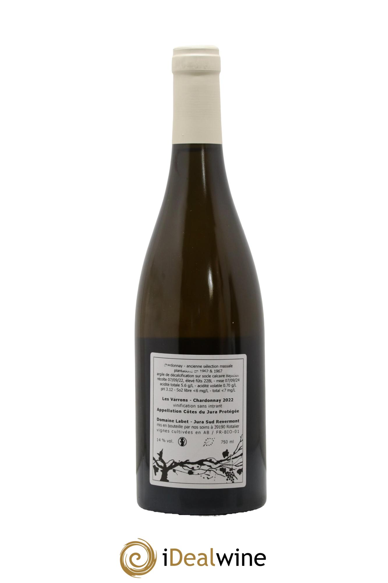 Côtes du Jura Chardonnay Les Varrons Romain - Julien  - Charline Labet 2022 - Posten von 1 Flasche - 1