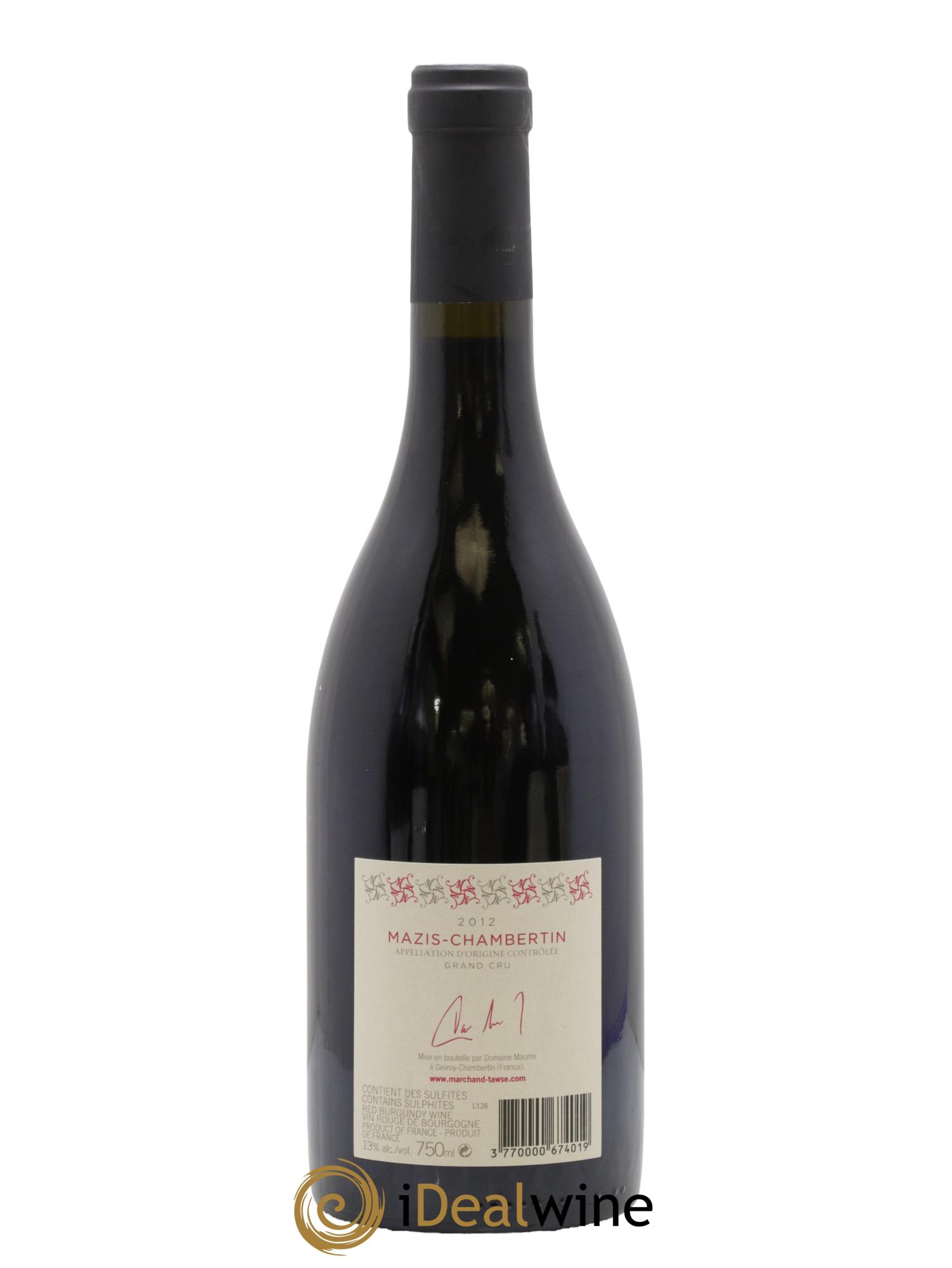 Mazis-Chambertin Grand Cru Marchand-Tawse 2012 - Lot de 1 bouteille - 1