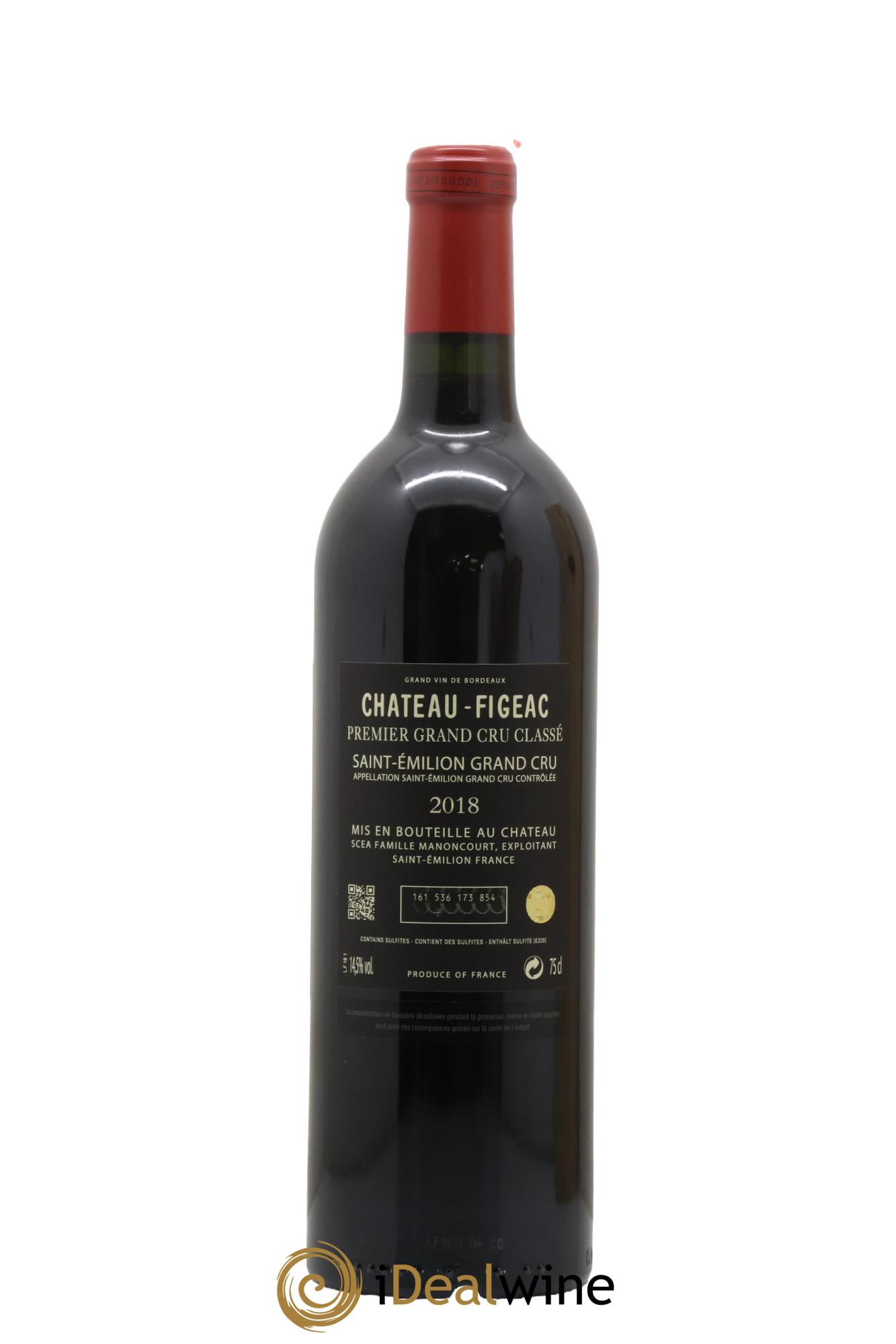 Château Figeac 1er Grand Cru Classé A 2018 - Lot of 1 bottle - 2
