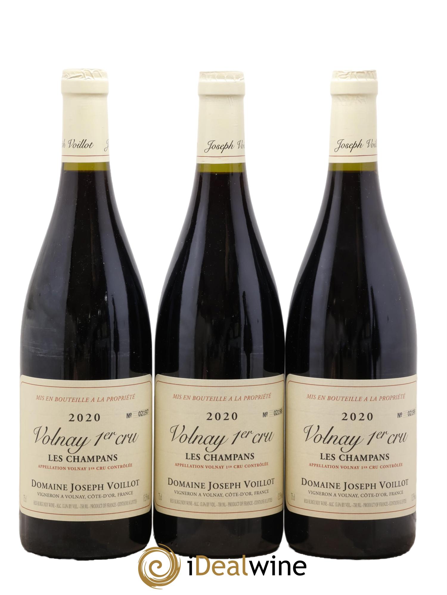 Volnay 1er Cru les Champans Joseph Voillot (Domaine) 2020 - Lotto di 3 bottiglie - 0