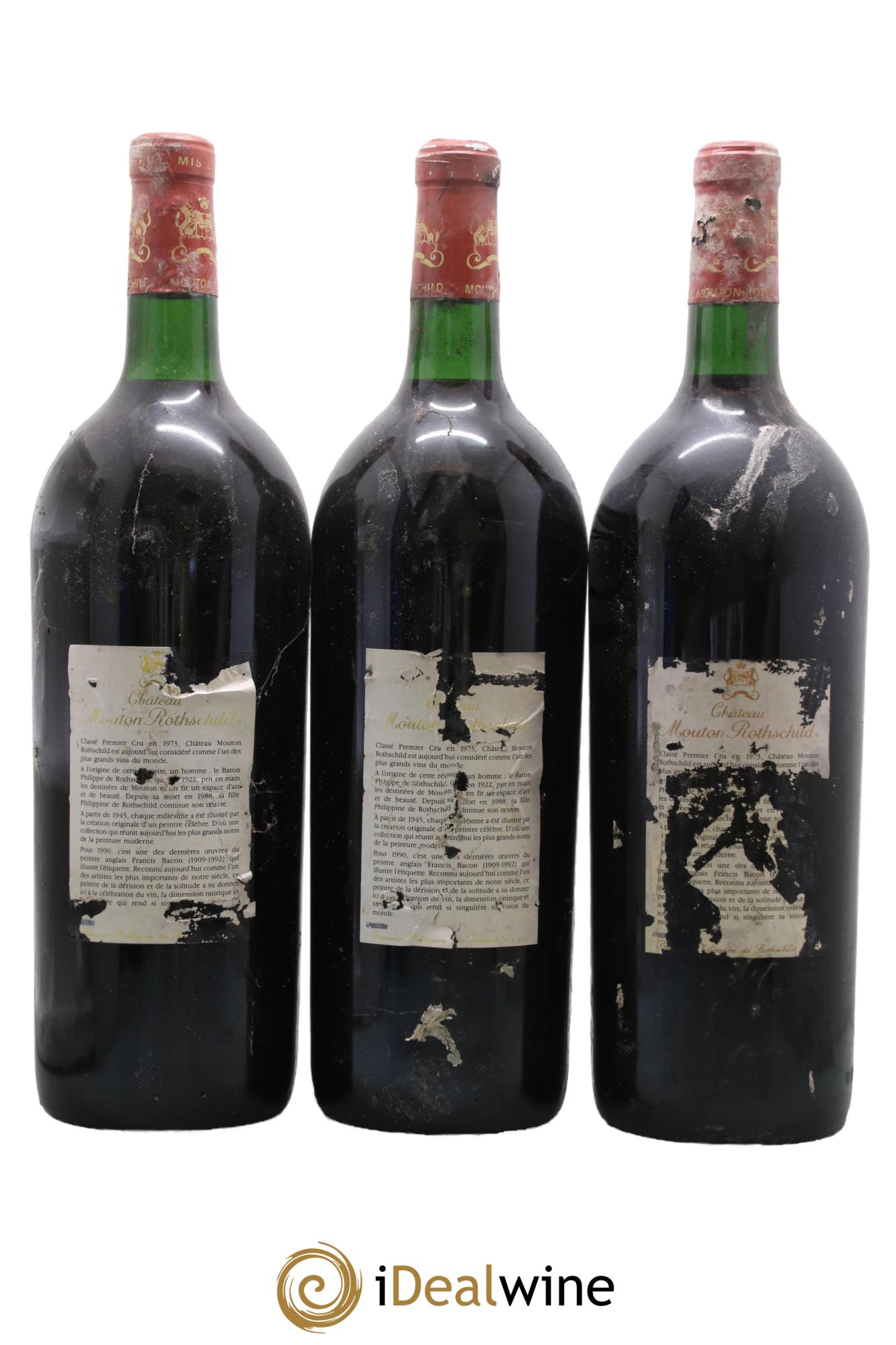 Château Mouton Rothschild 1er Grand Cru Classé 1990 - Lotto di 3 magnum - 1