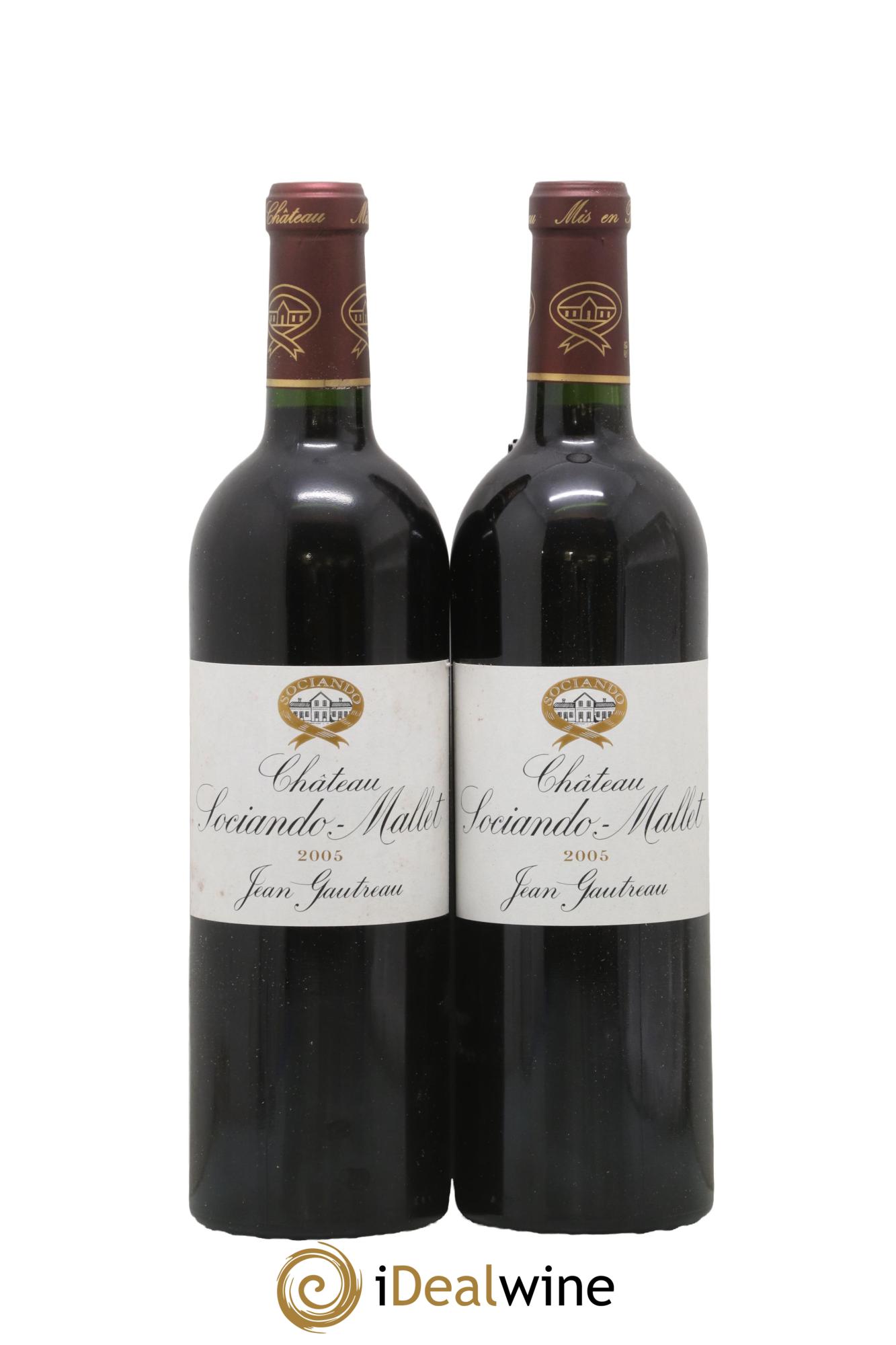 Château Sociando Mallet 2005 - Lotto di 2 bottiglie - 0