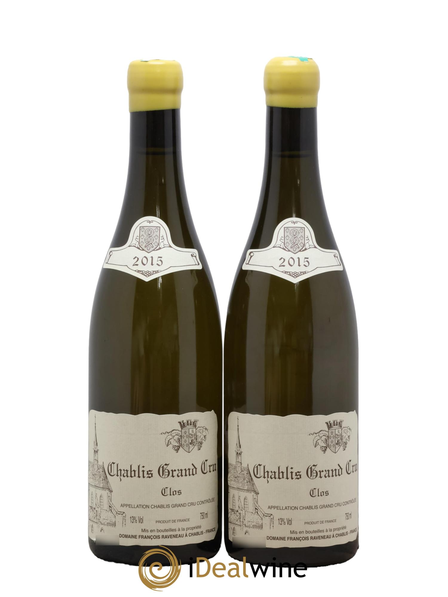 Chablis Grand Cru Clos Raveneau (Domaine) 2015 - Lot of 2 bottles - 0